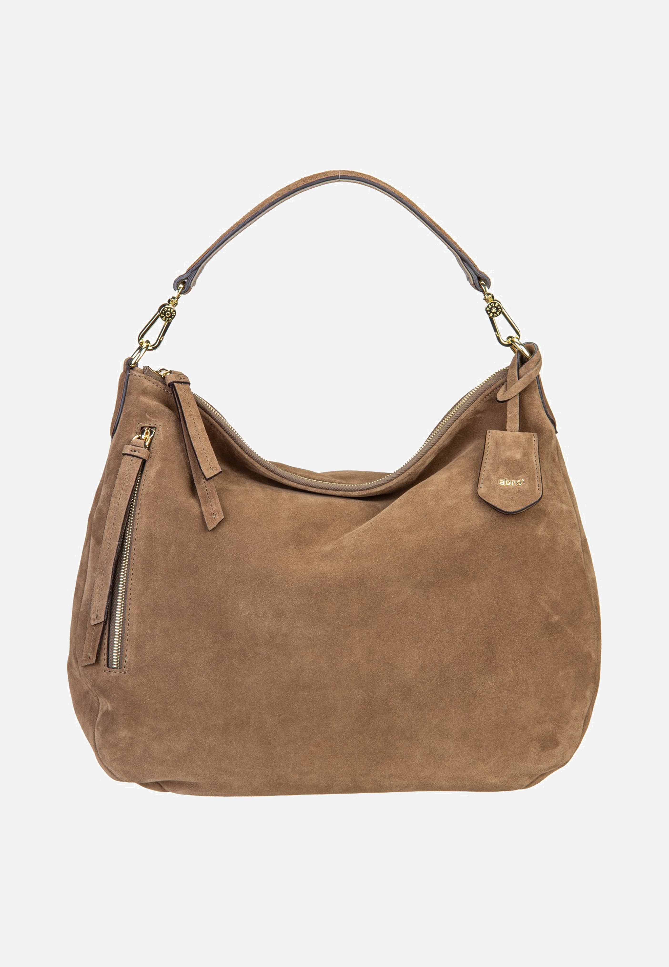 abro Juna Big Suede Khaki Hobo Bag