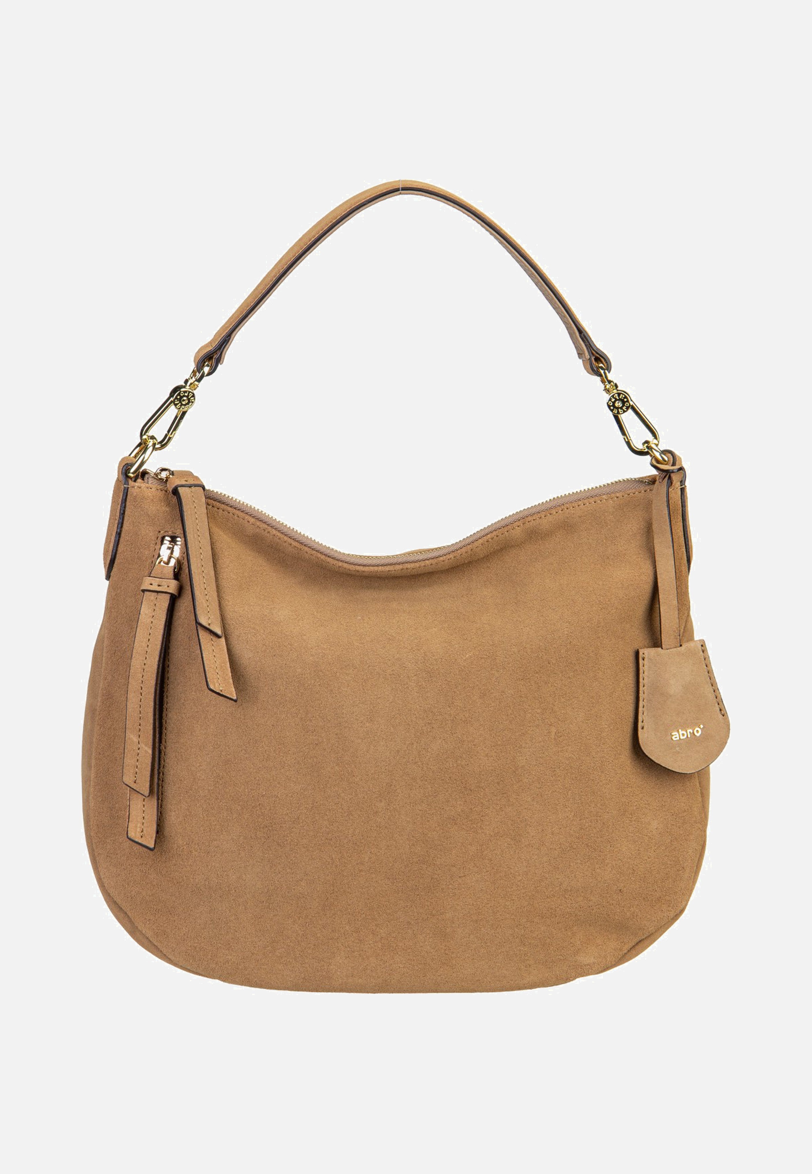 abro Juna Small Suede Cappuccino Hobo Bag