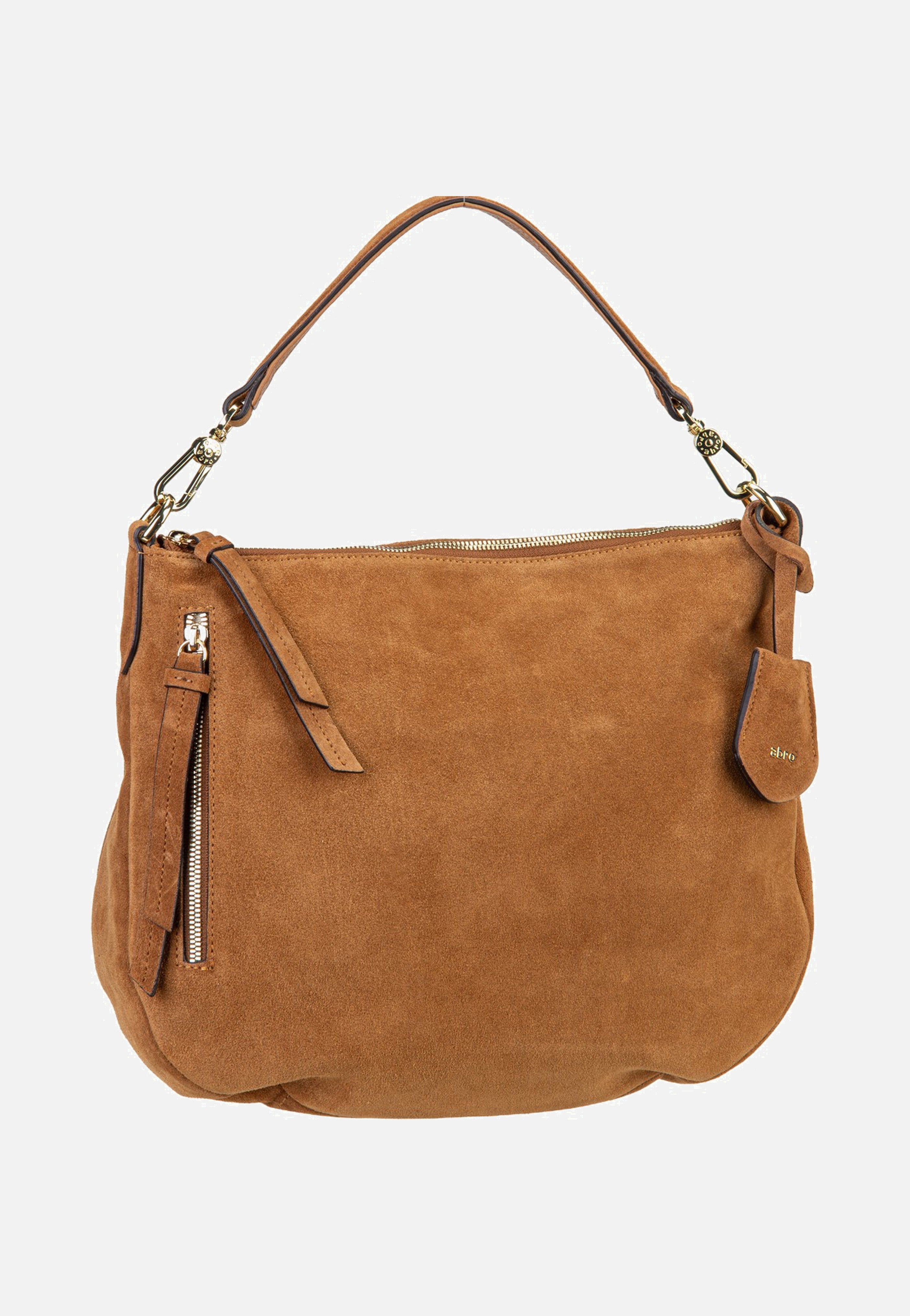 abro Juna Small Suede Cuoio Hobo Bag