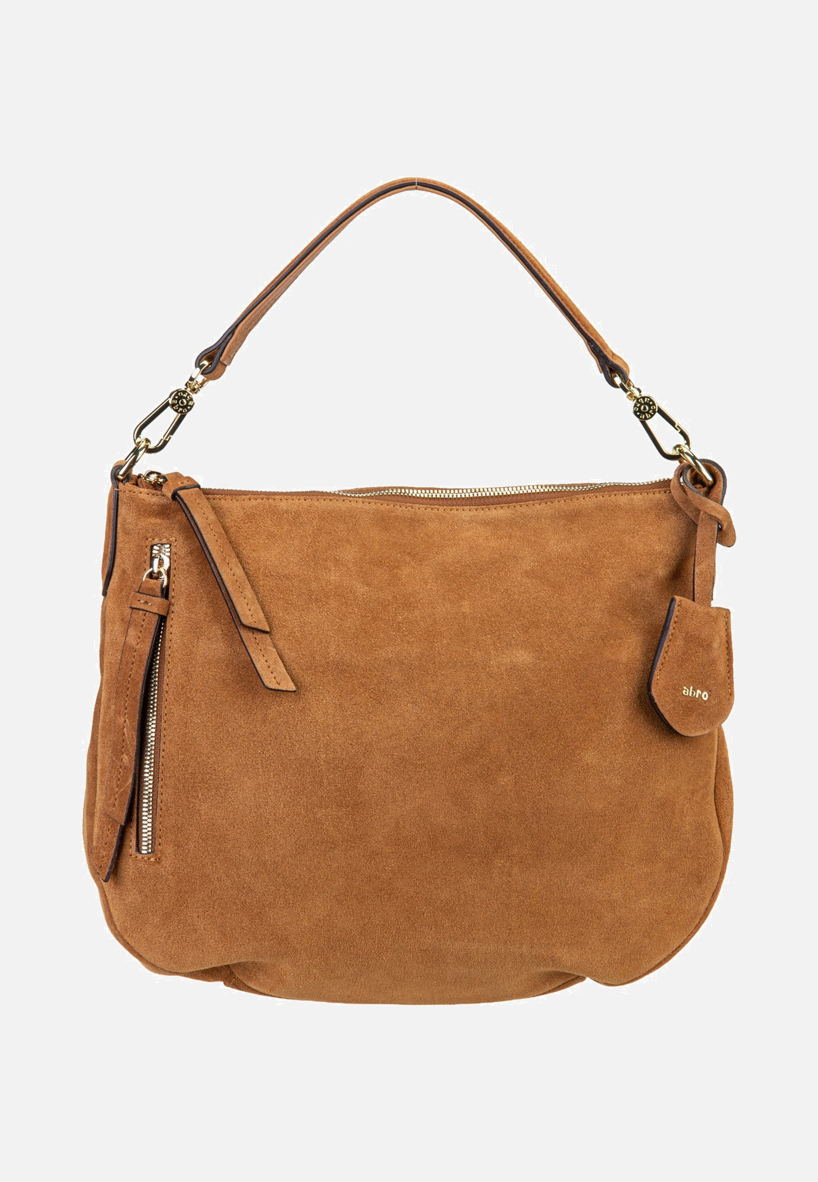 abro Juna Small Suede Cuoio Hobo Bag