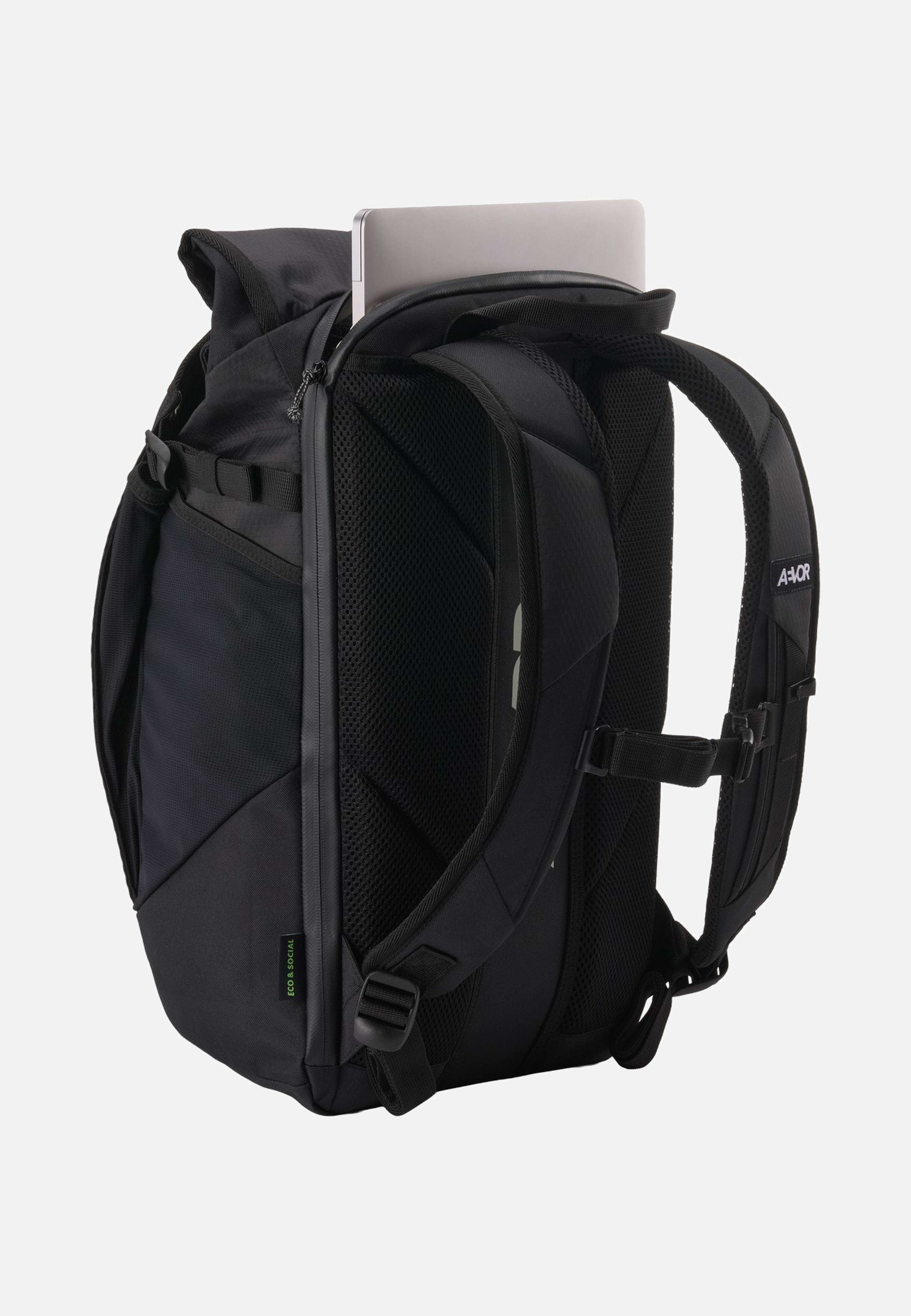 AEVOR Roll Pack Proof Black Rolltop Rucksack