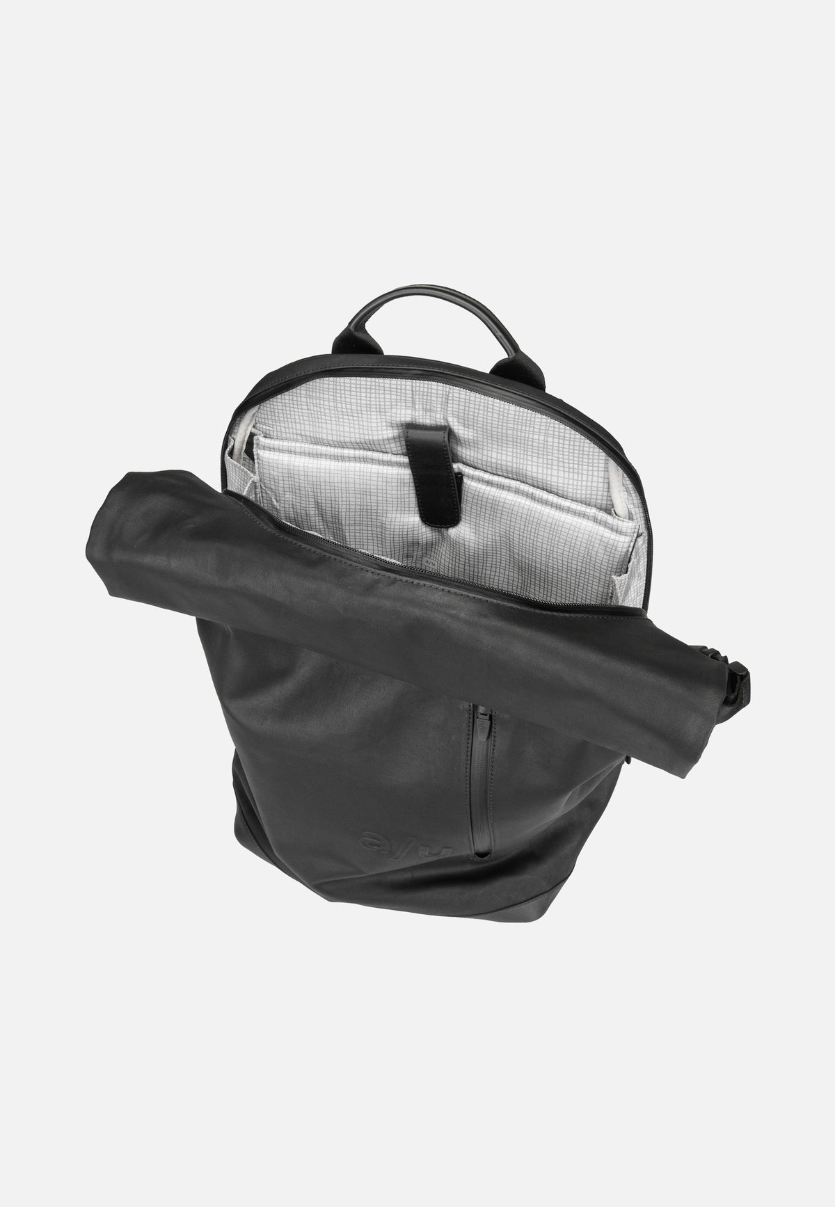 aunts & uncles Matsuyama Black Rolltop Rucksack
