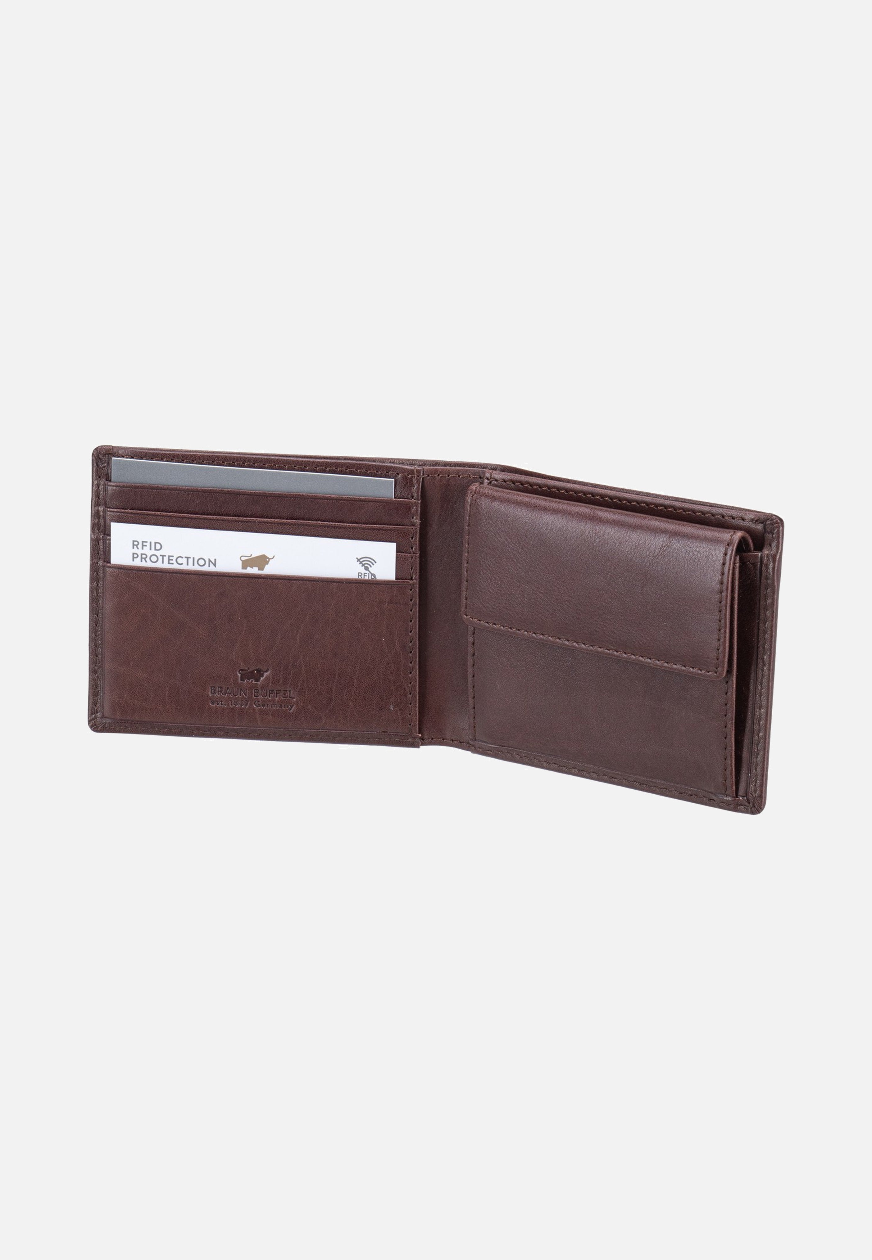 Braun Büffel Arezzo RFID 4+4Cs Braun Portemonnaie