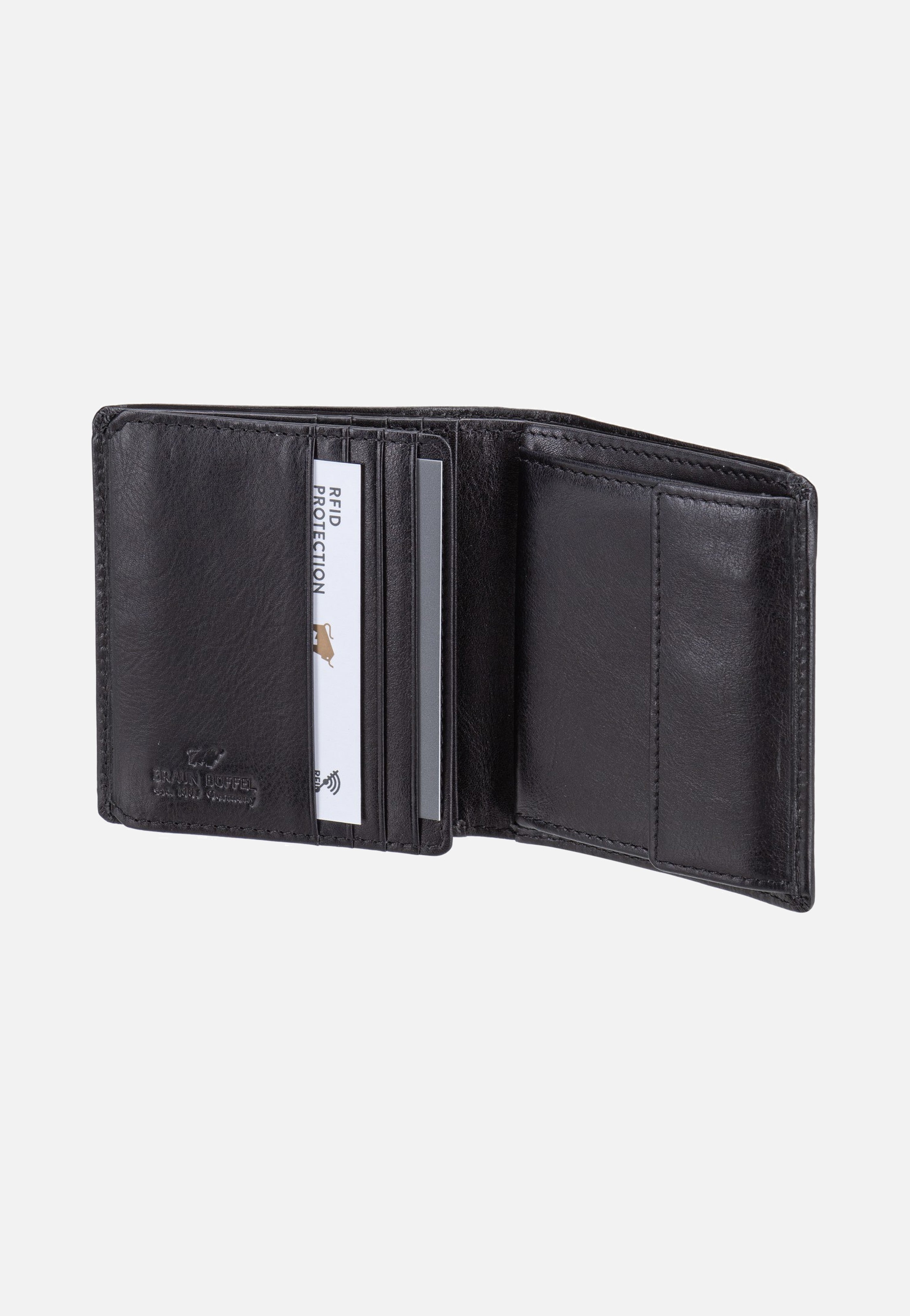 Braun Büffel Arezzo RFID Carré 8Cs Schwarz Portemonnaie