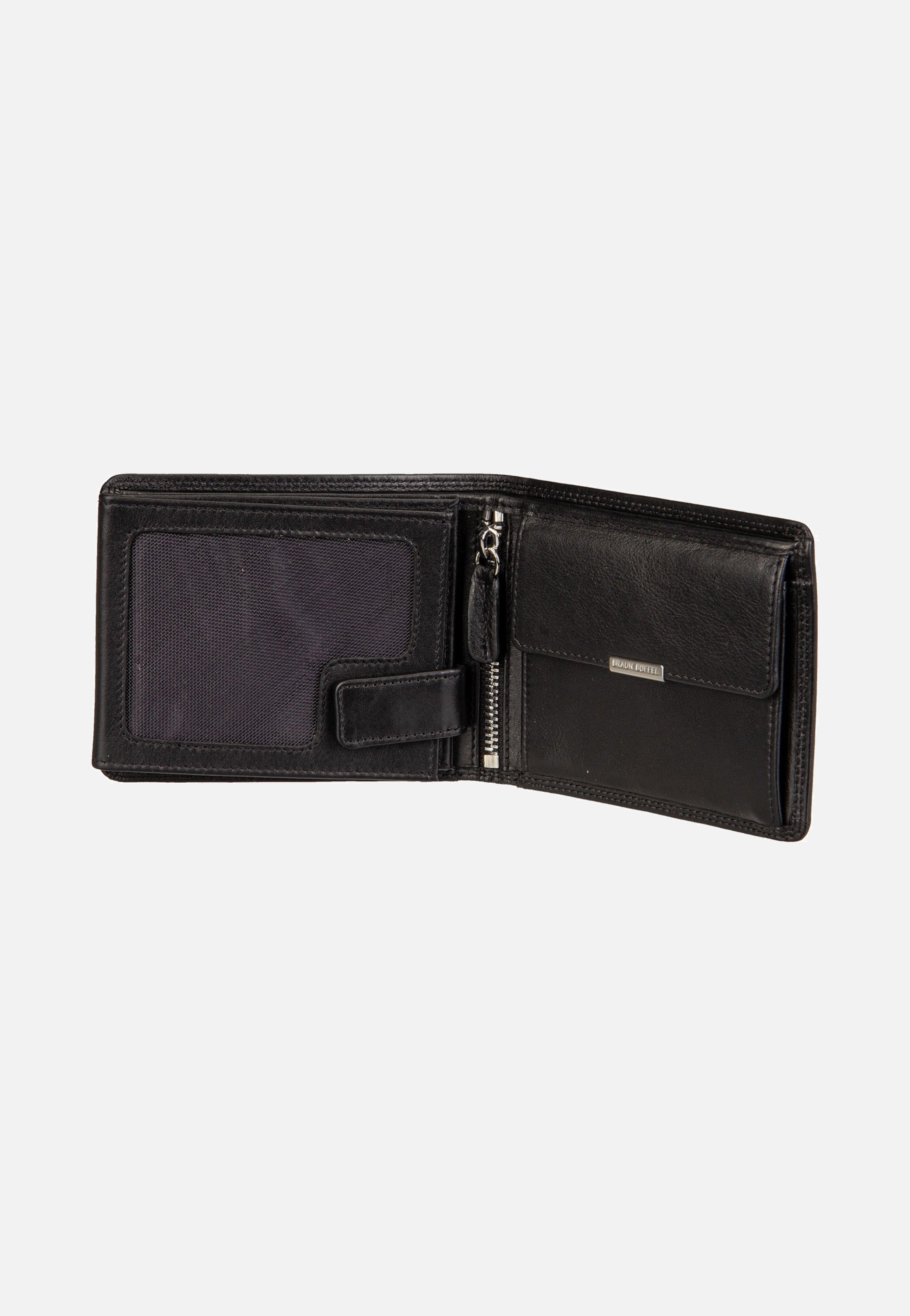 Braun Büffel Golf RFID Coin Wallet 8Cs + Loop Black Portemonnaie