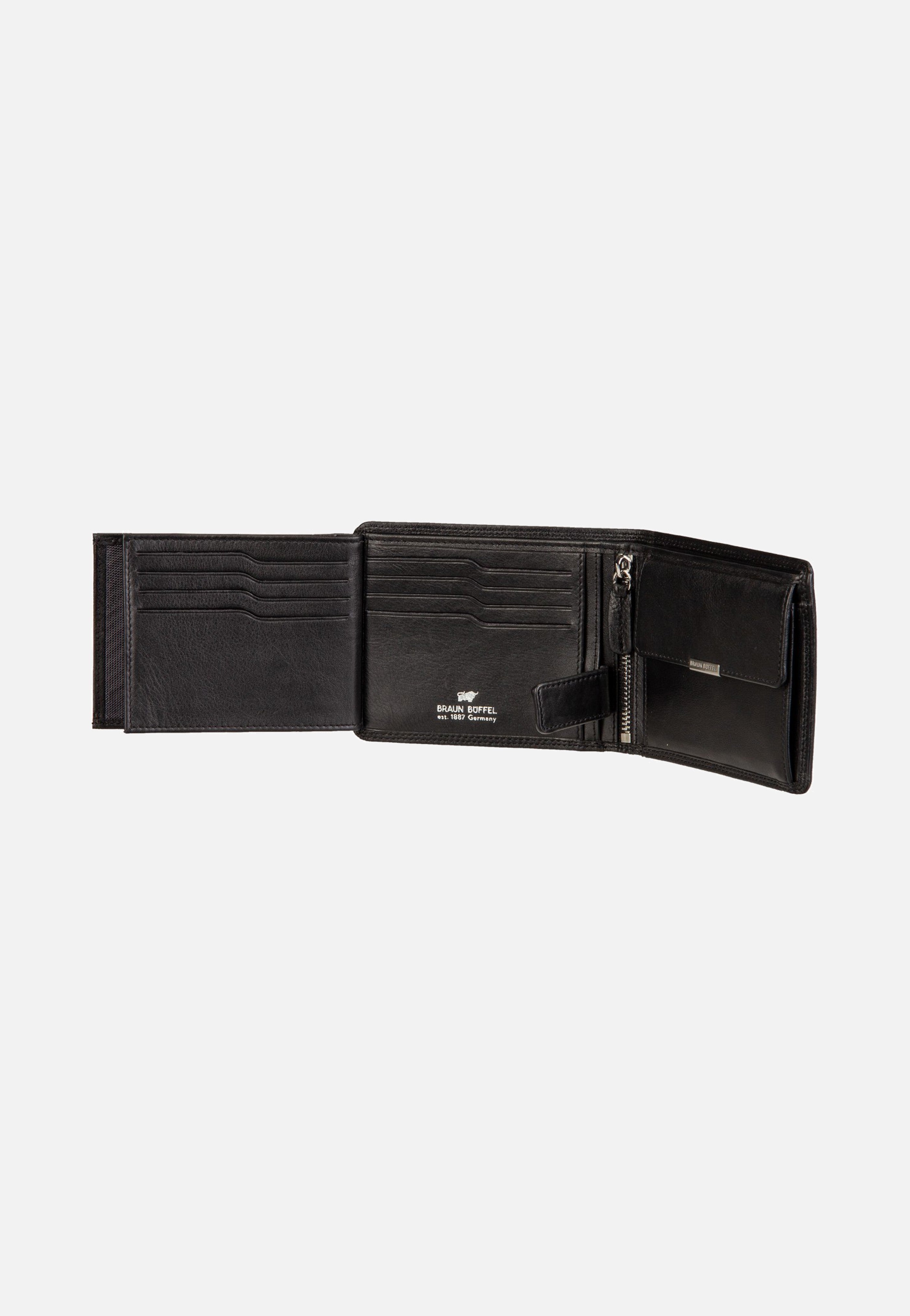 Braun Büffel Golf RFID Coin Wallet 8Cs + Loop Black Portemonnaie