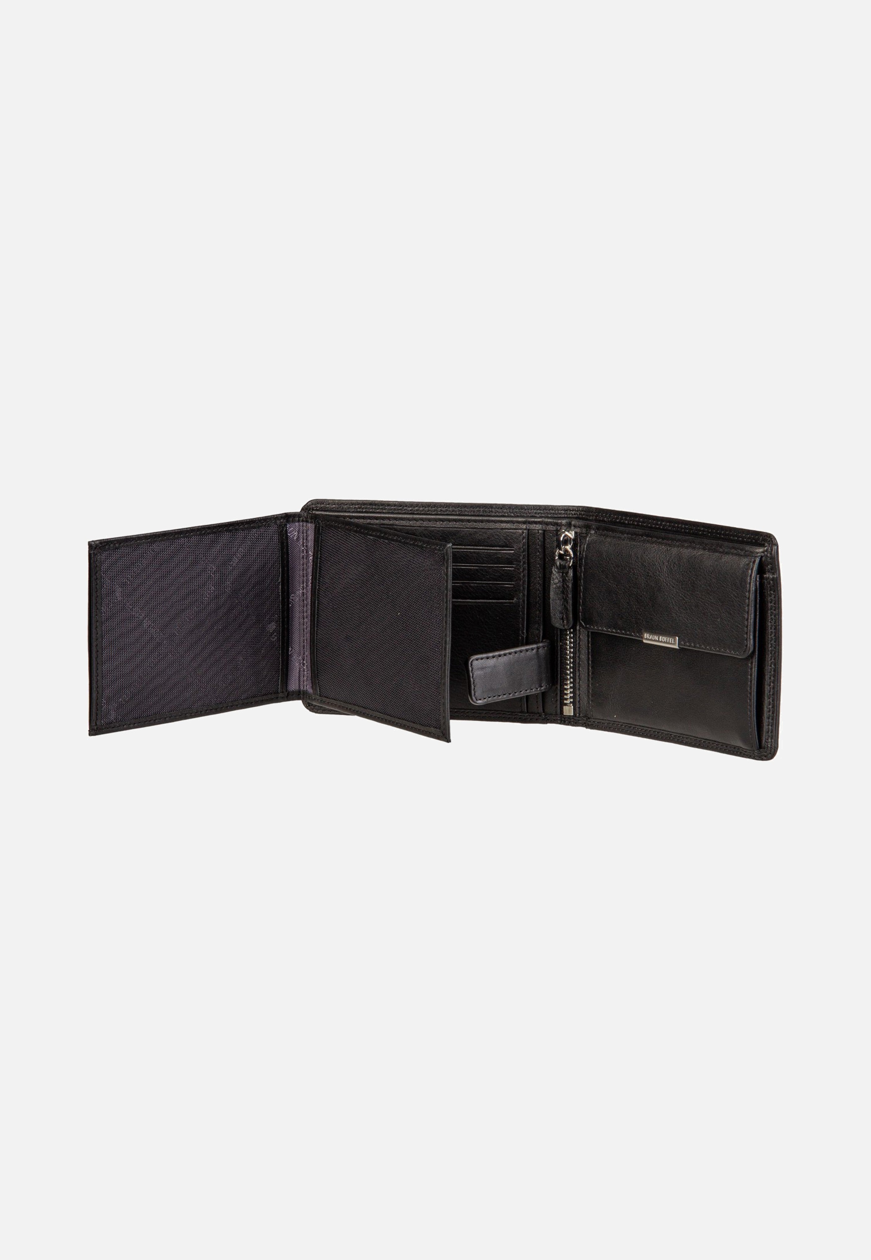 Braun Büffel Golf RFID Coin Wallet 8Cs + Loop Black Portemonnaie