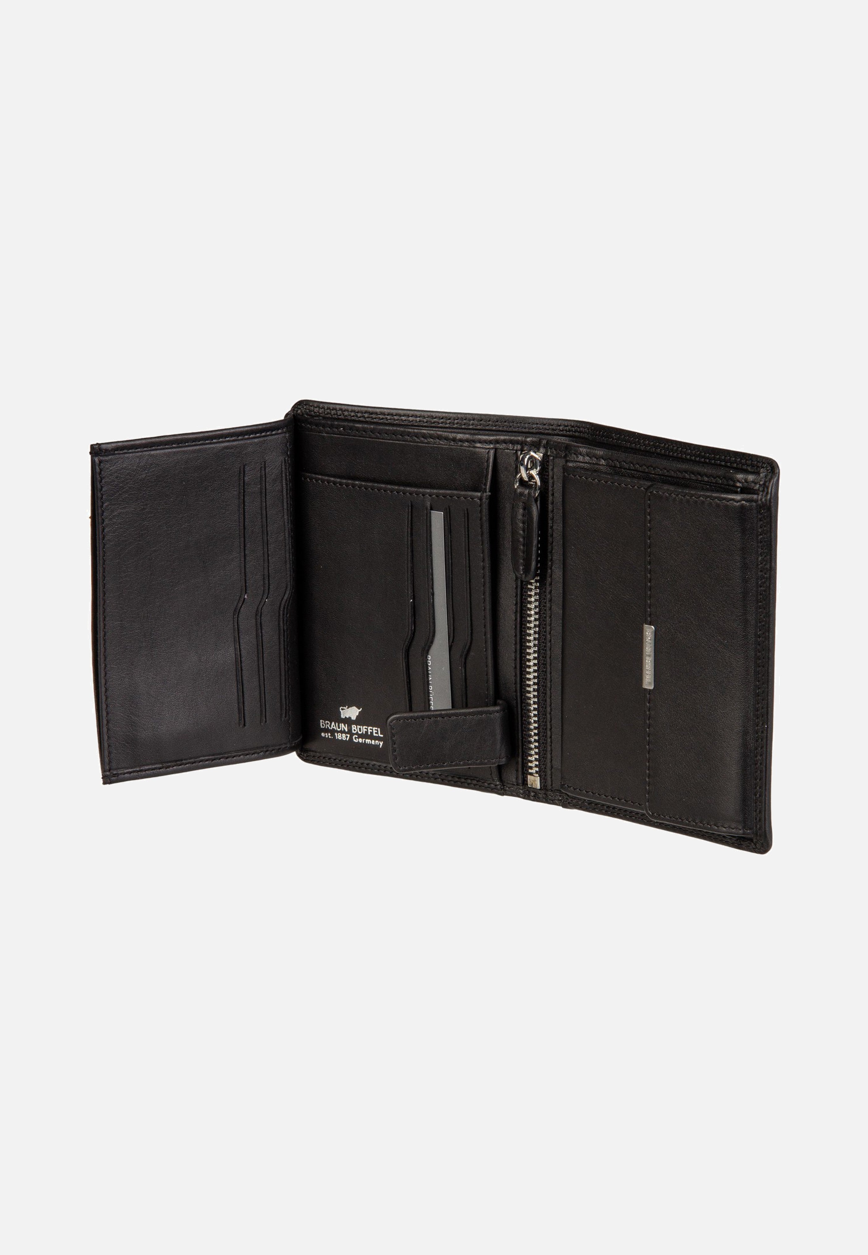 Braun Büffel Golf RFID Coin Wallet H 7Cs + Loop Black Portemonnaie