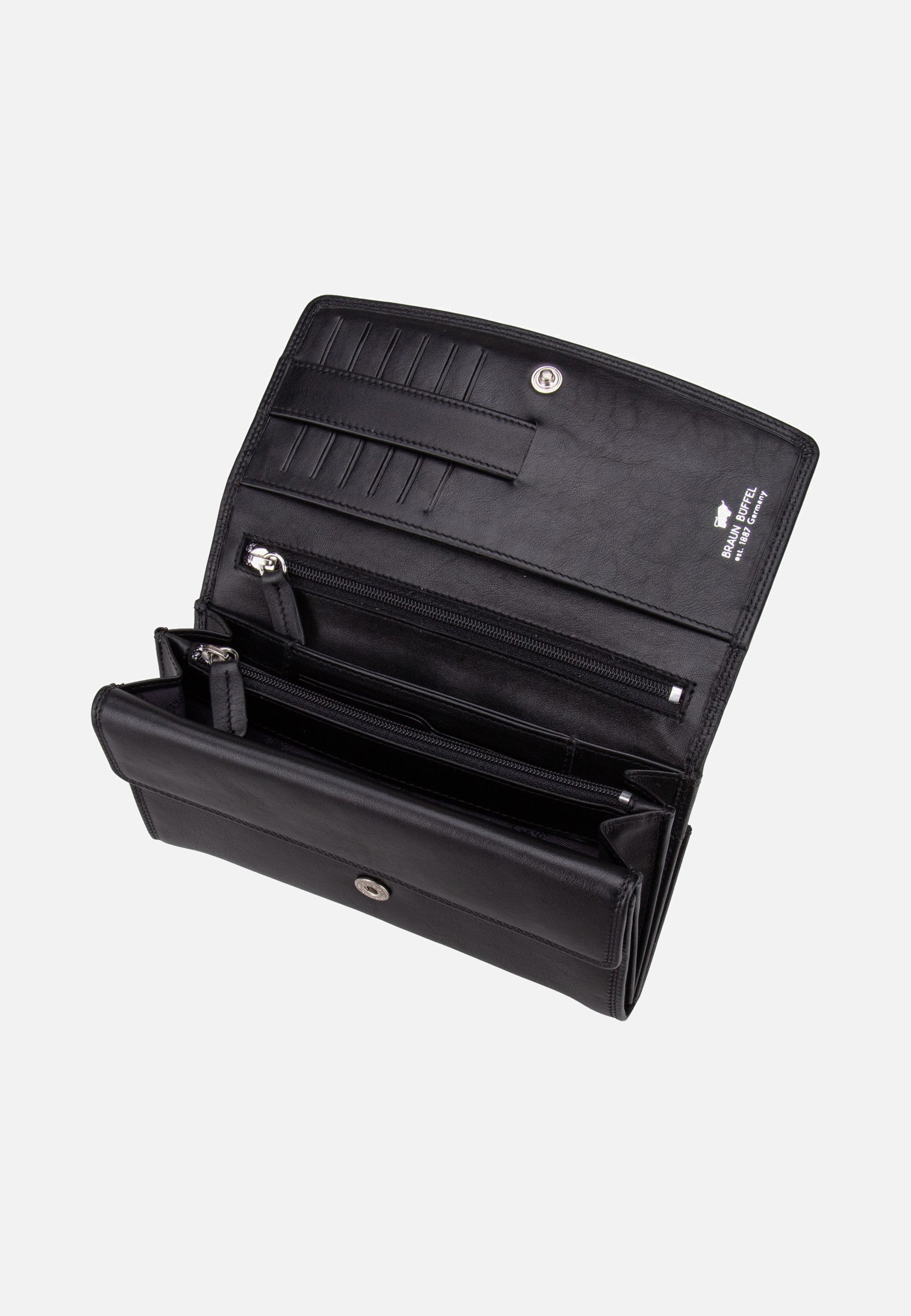 Braun Büffel Golf RFID Wallet L 9Cs Black Portemonnaie