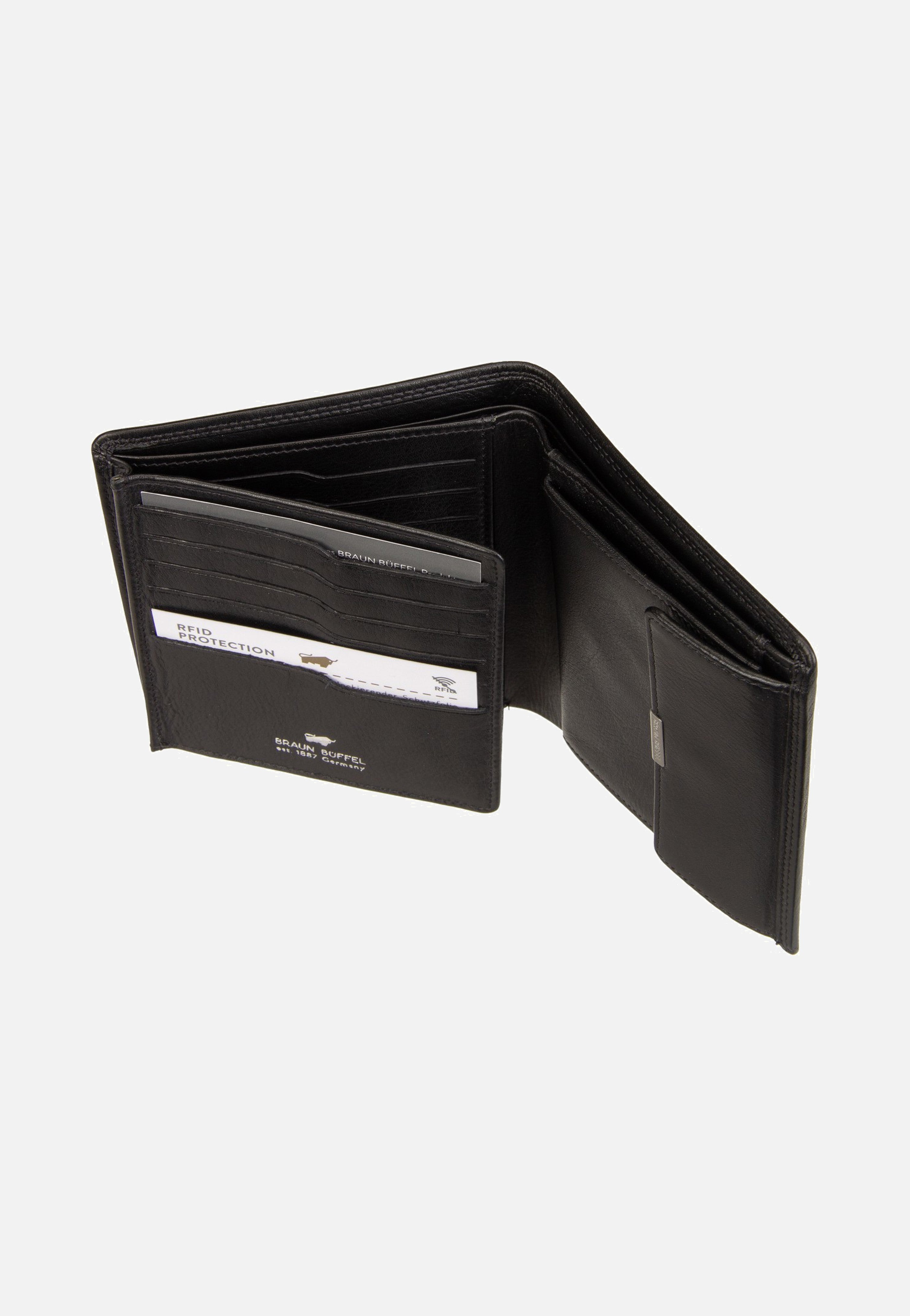 Braun Büffel Golf RFID Coin Wallet H 12Cs Black Portemonnaie