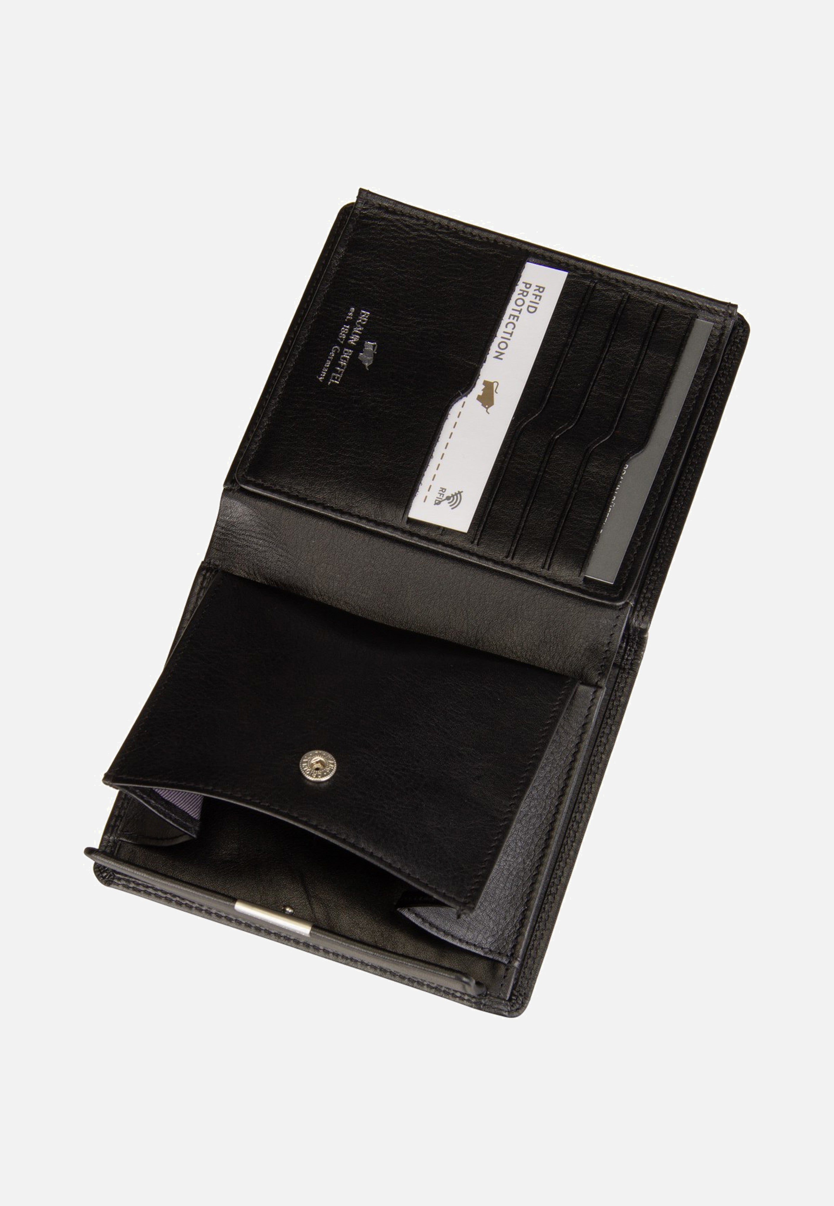 Braun Büffel Golf RFID Coin Wallet H 12Cs Black Portemonnaie