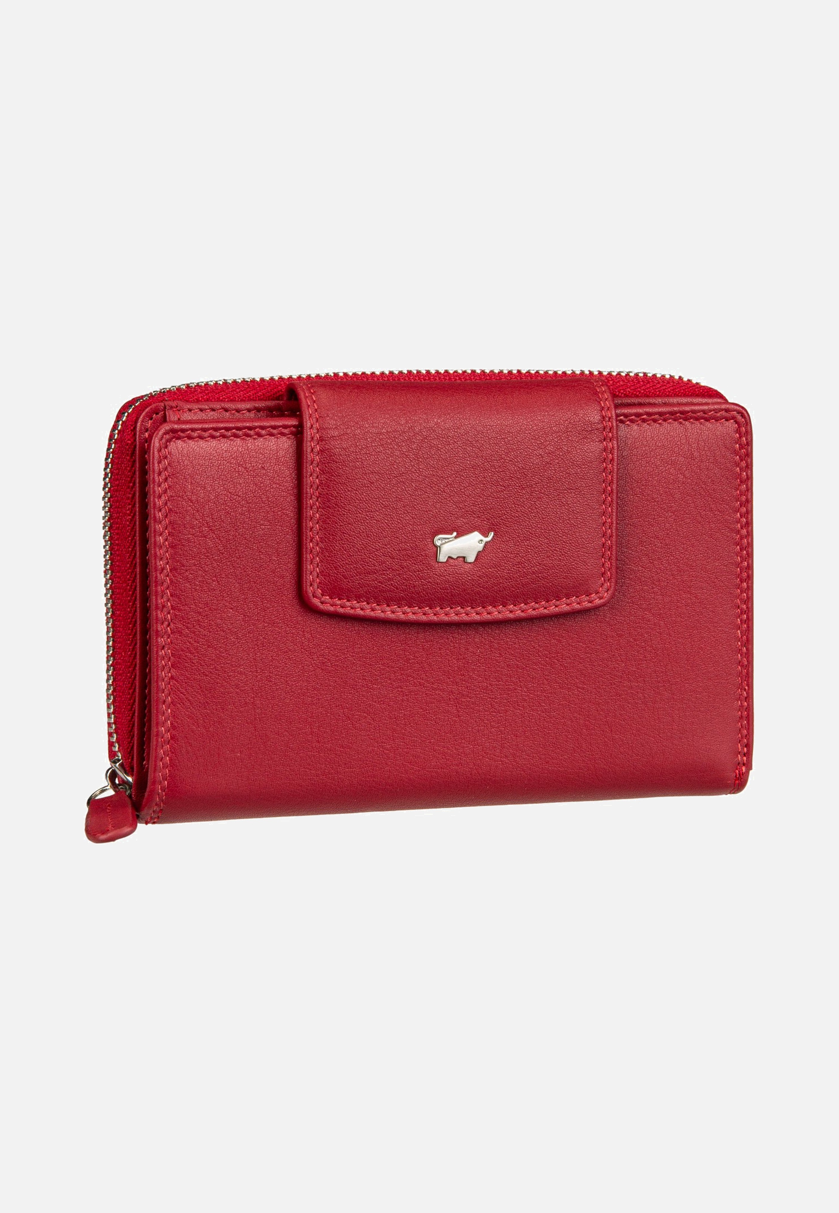 Braun Büffel Golf RFID Zip-Wallet M 15Cs Red Portemonnaie