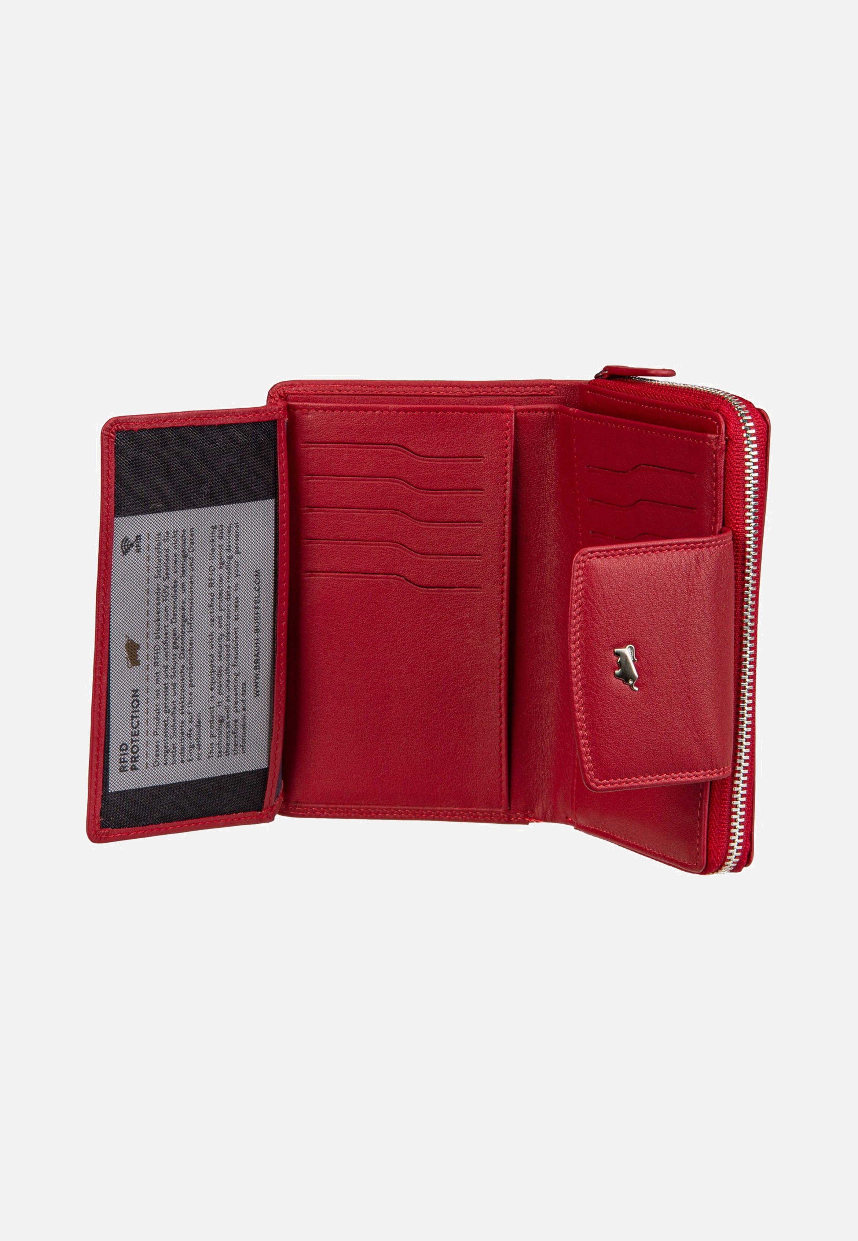 Braun Büffel Golf RFID Zip-Wallet M 15Cs Red Portemonnaie