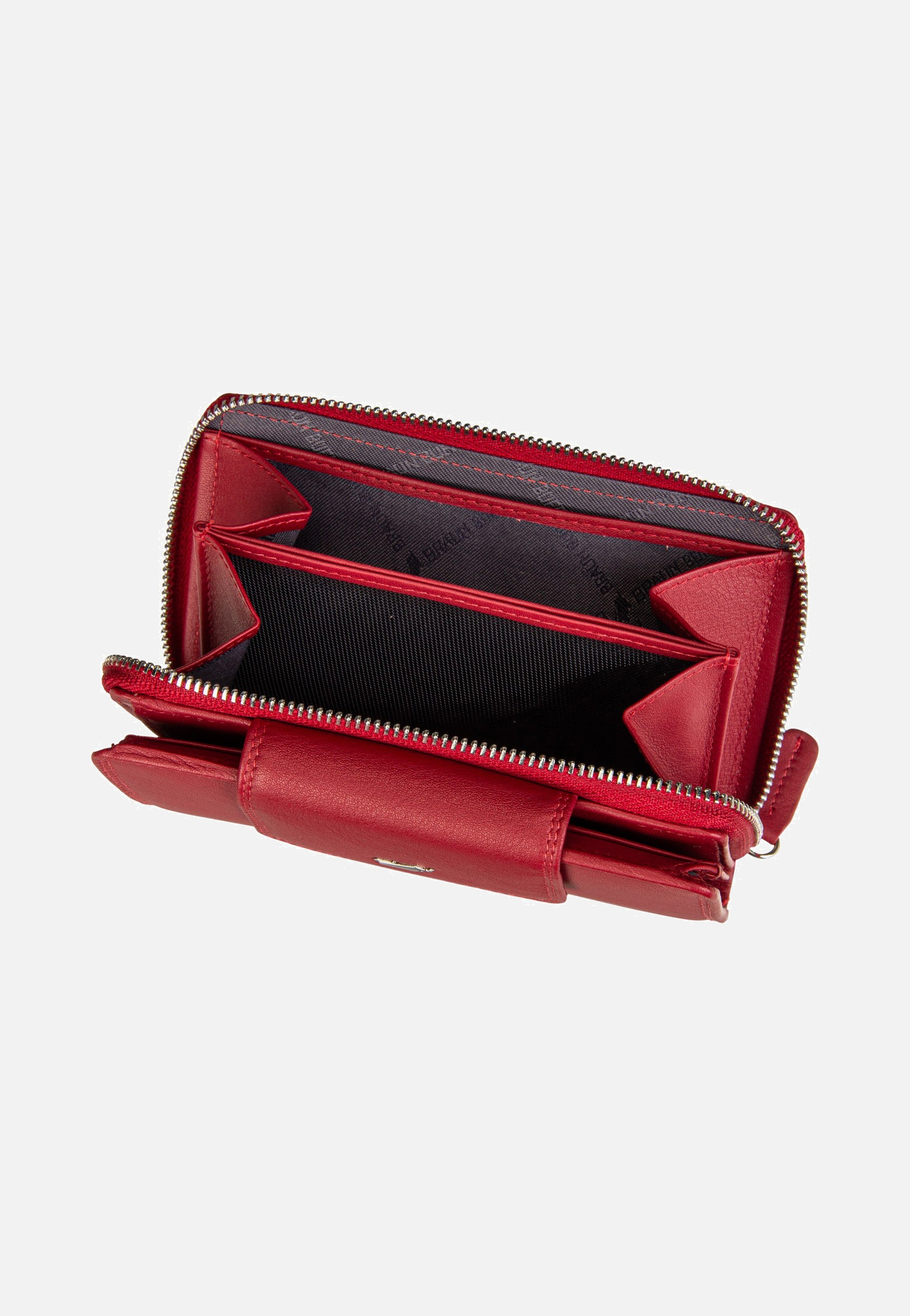 Braun Büffel Golf RFID Zip-Wallet M 15Cs Red Portemonnaie