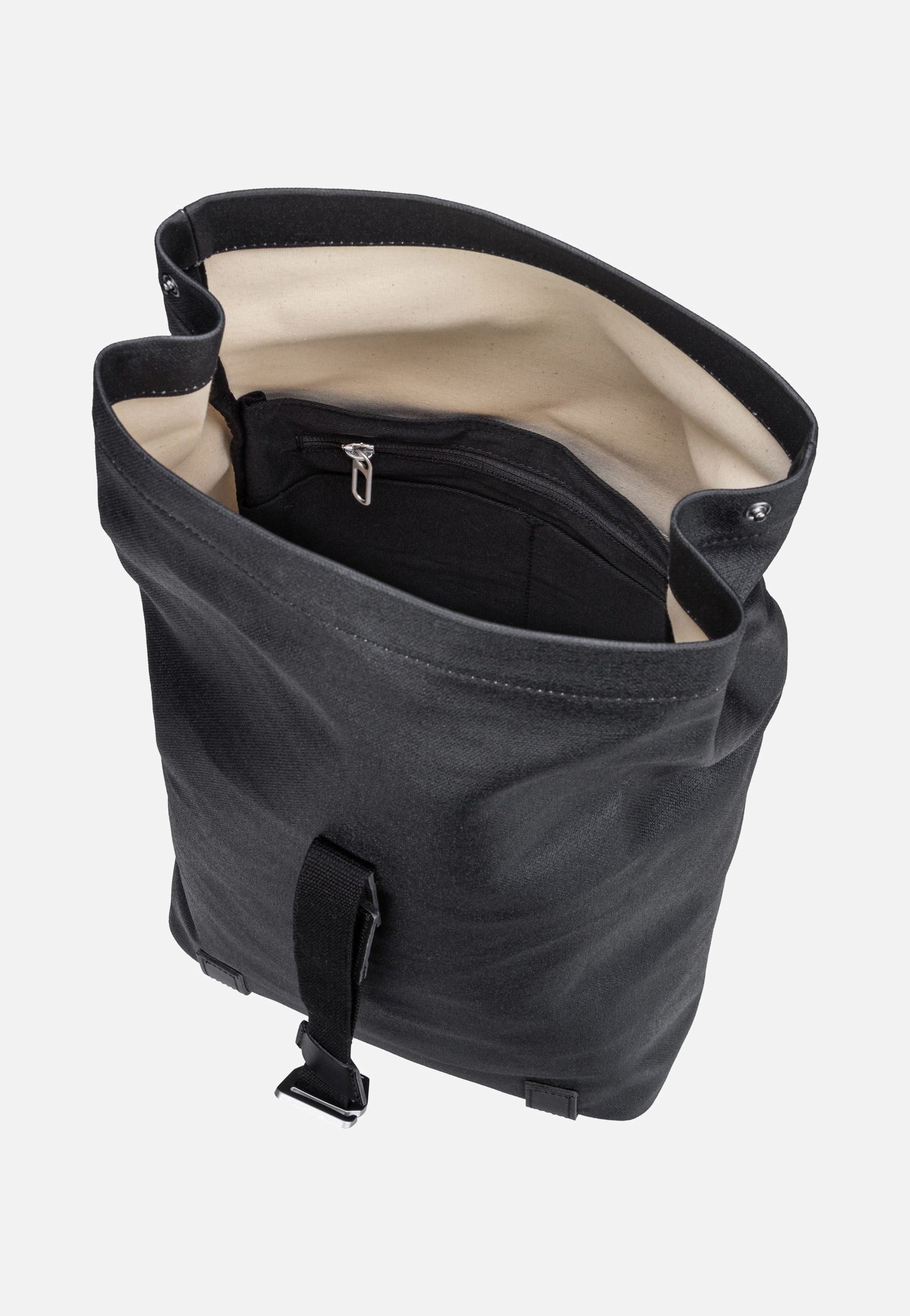 Brooks England - Pickwick Cotton Canvas 12 L Black - Rolltop Backpack | Neutral-Image