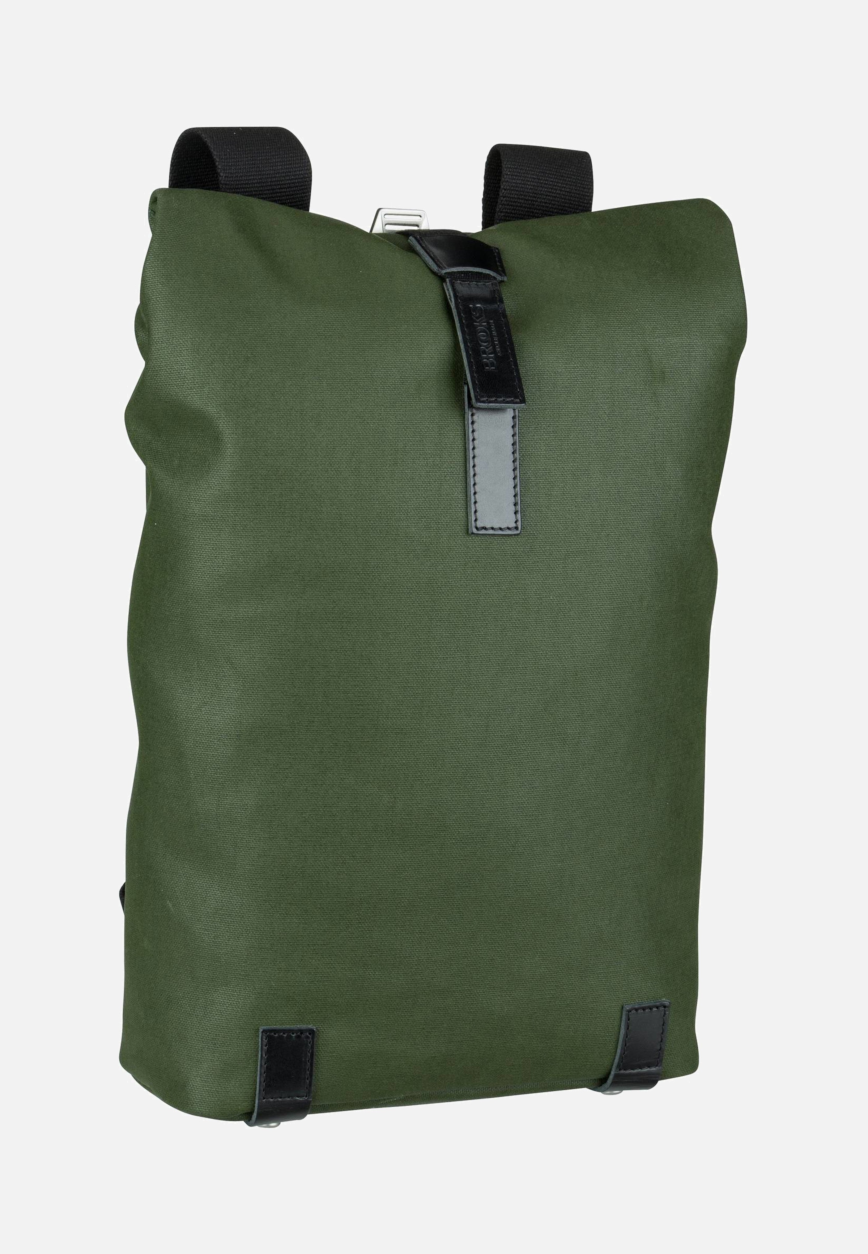 Brooks England - Pickwick Cotton Canvas 12 L Forest - Rolltop Backpack | Neutral-Image