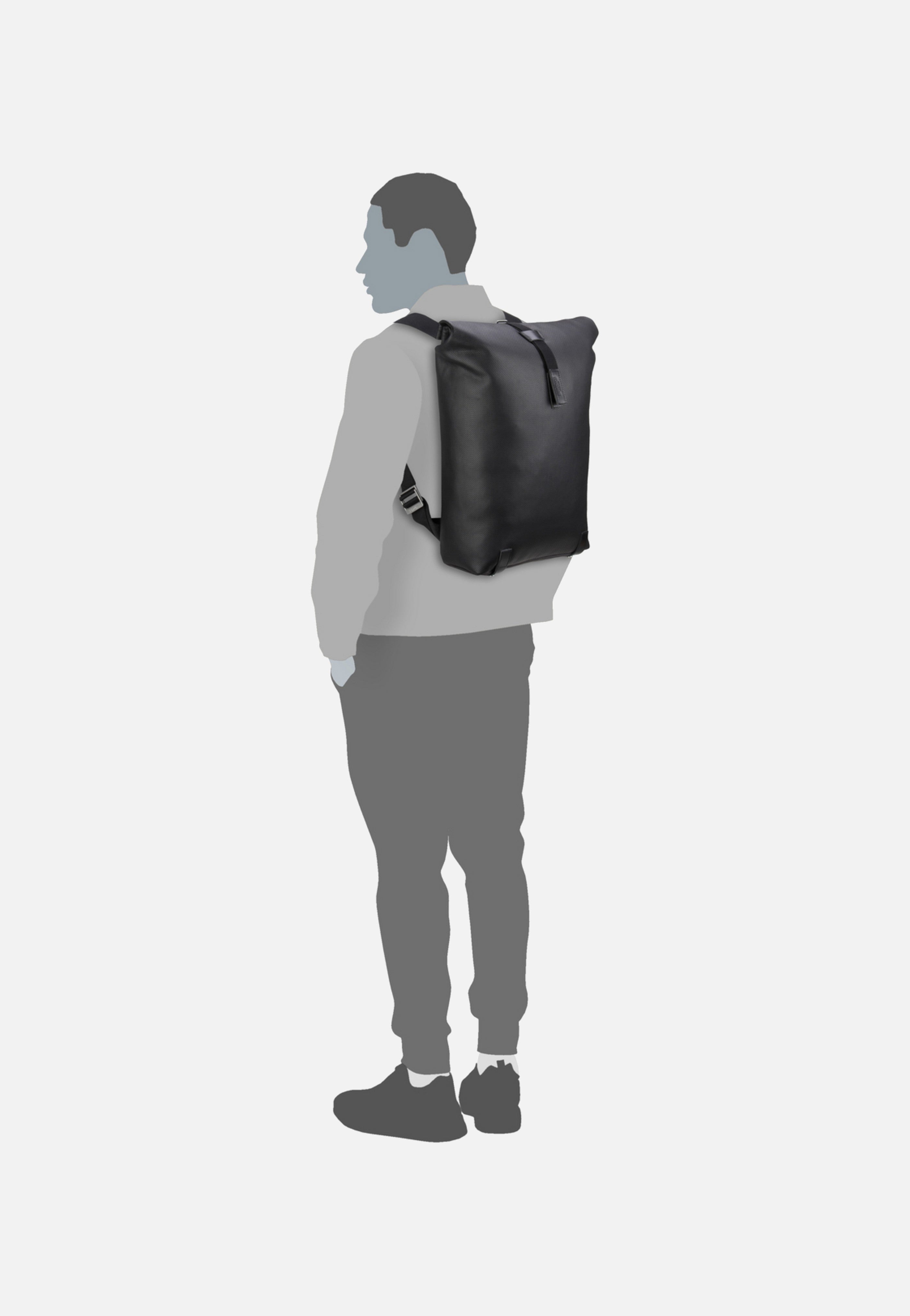 Brooks England - Pickwick Reflective Leather Black - Rolltop Backpack | Neutral-Image