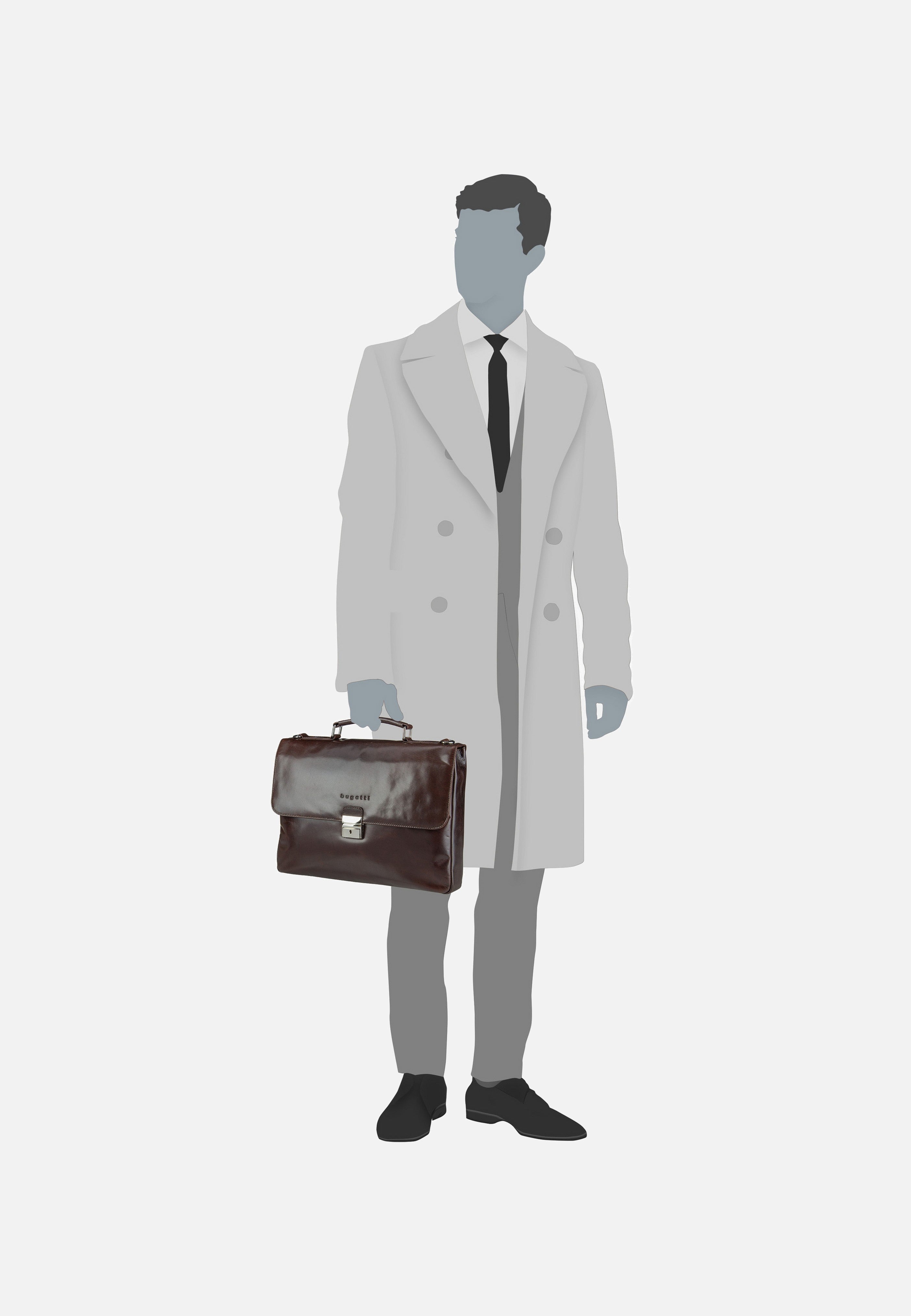 Bugatti - Romano Small Braun - Briefcase | Men-Image