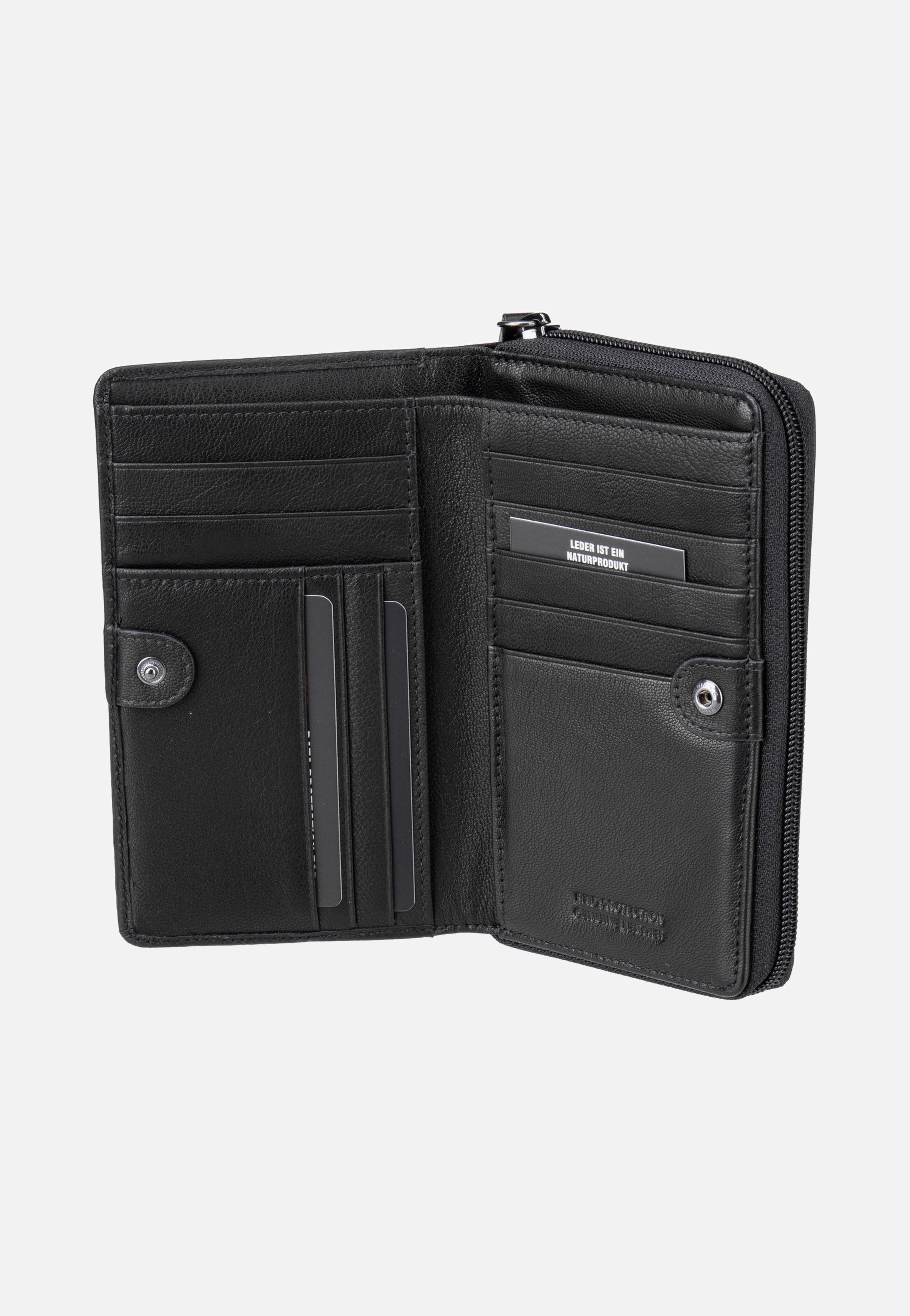 Bugatti Black Magic Zip Ladies Wallet Black Portemonnaie