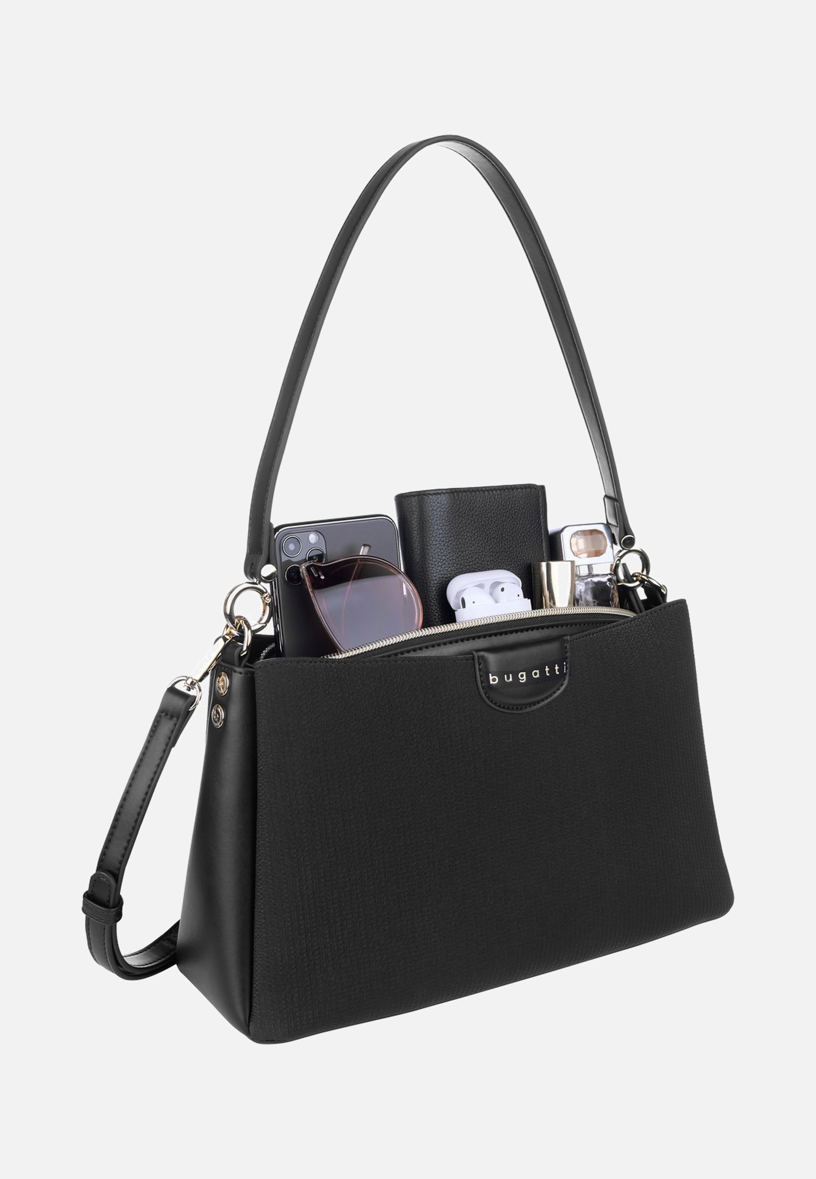 Bugatti Leah Shoulder Bag M Black Schultertasche