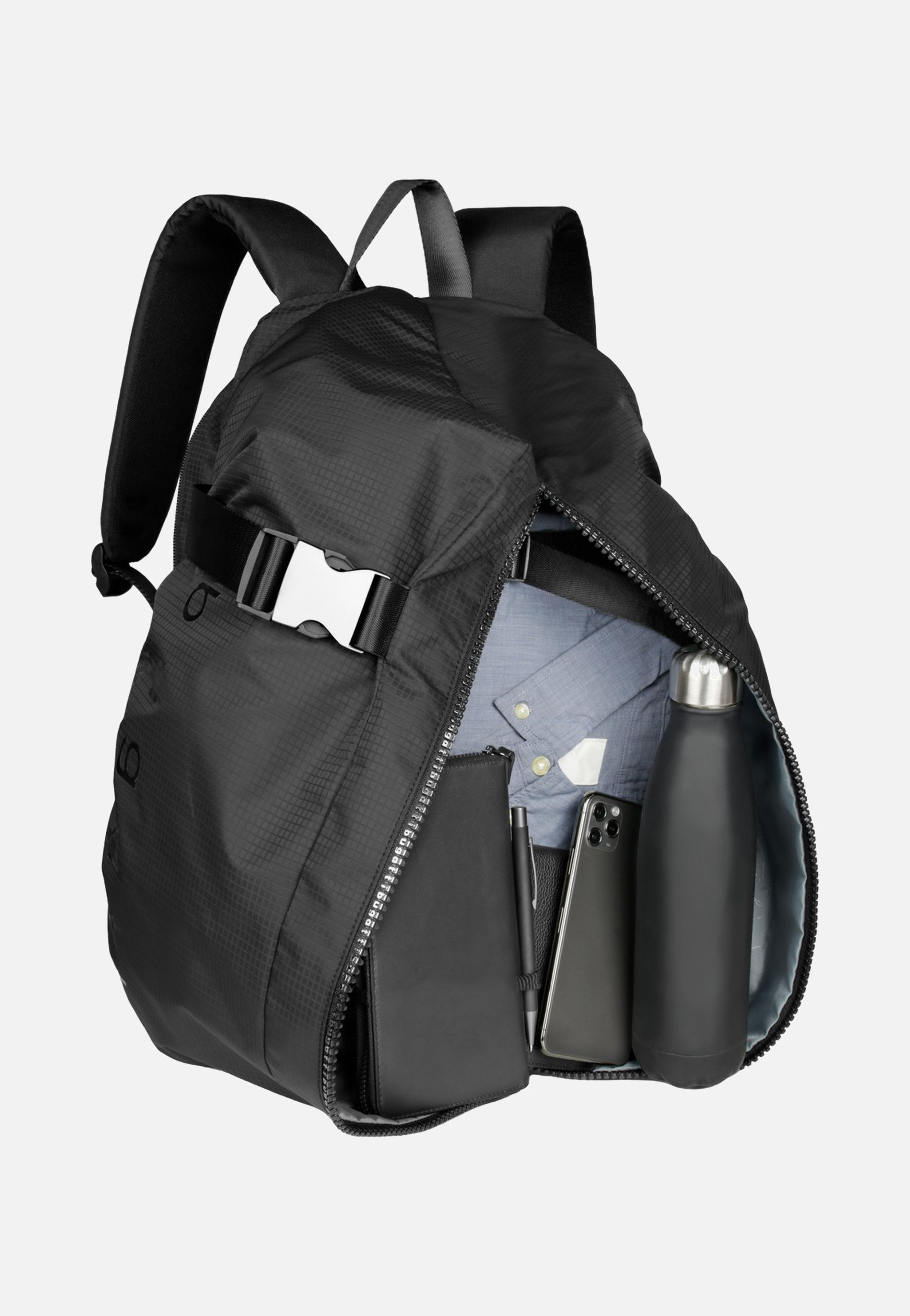 Bugatti Letter's Backpack Black Travel Rucksack
