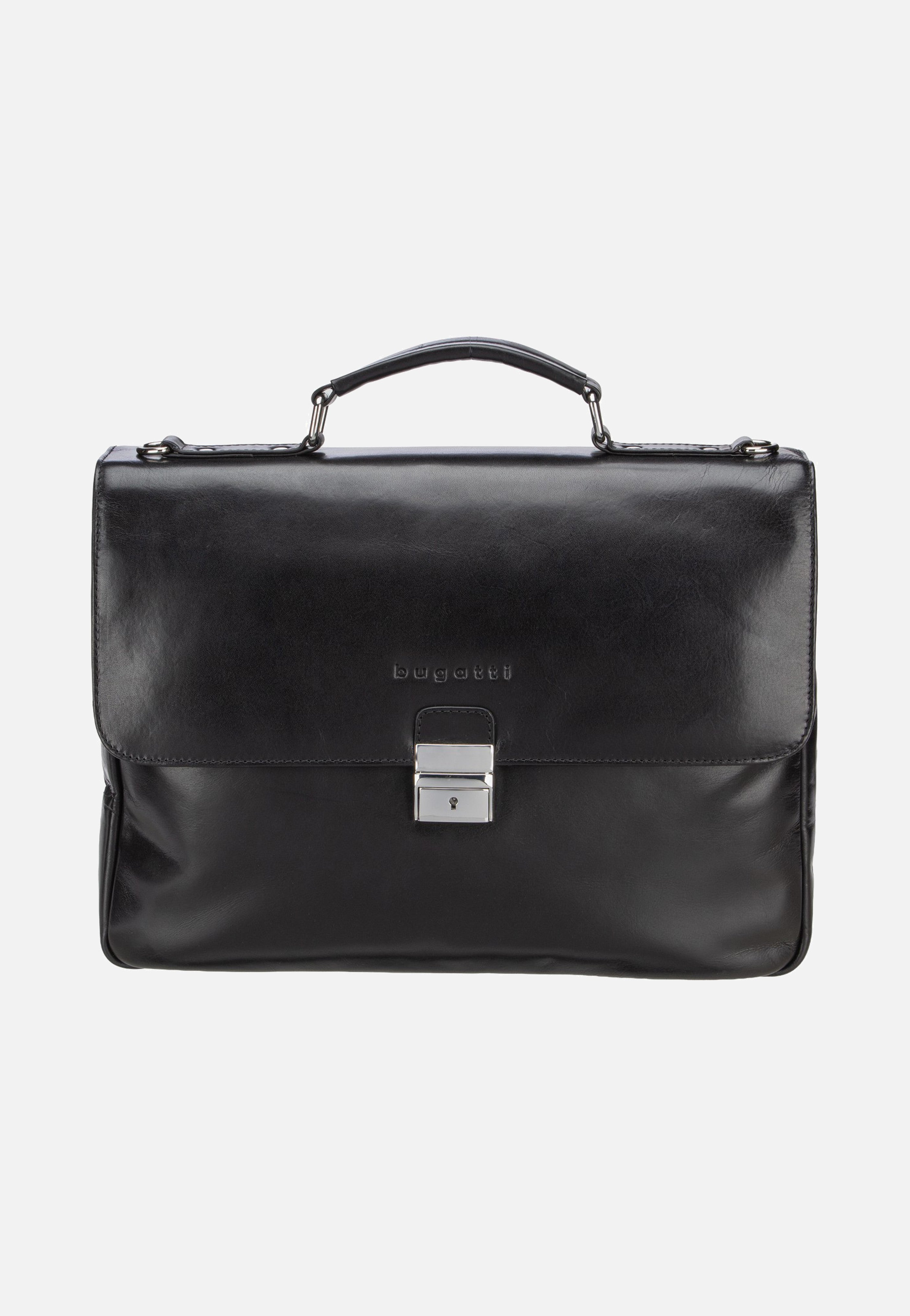 Bugatti Romano Briefcase Small Black Aktentasche