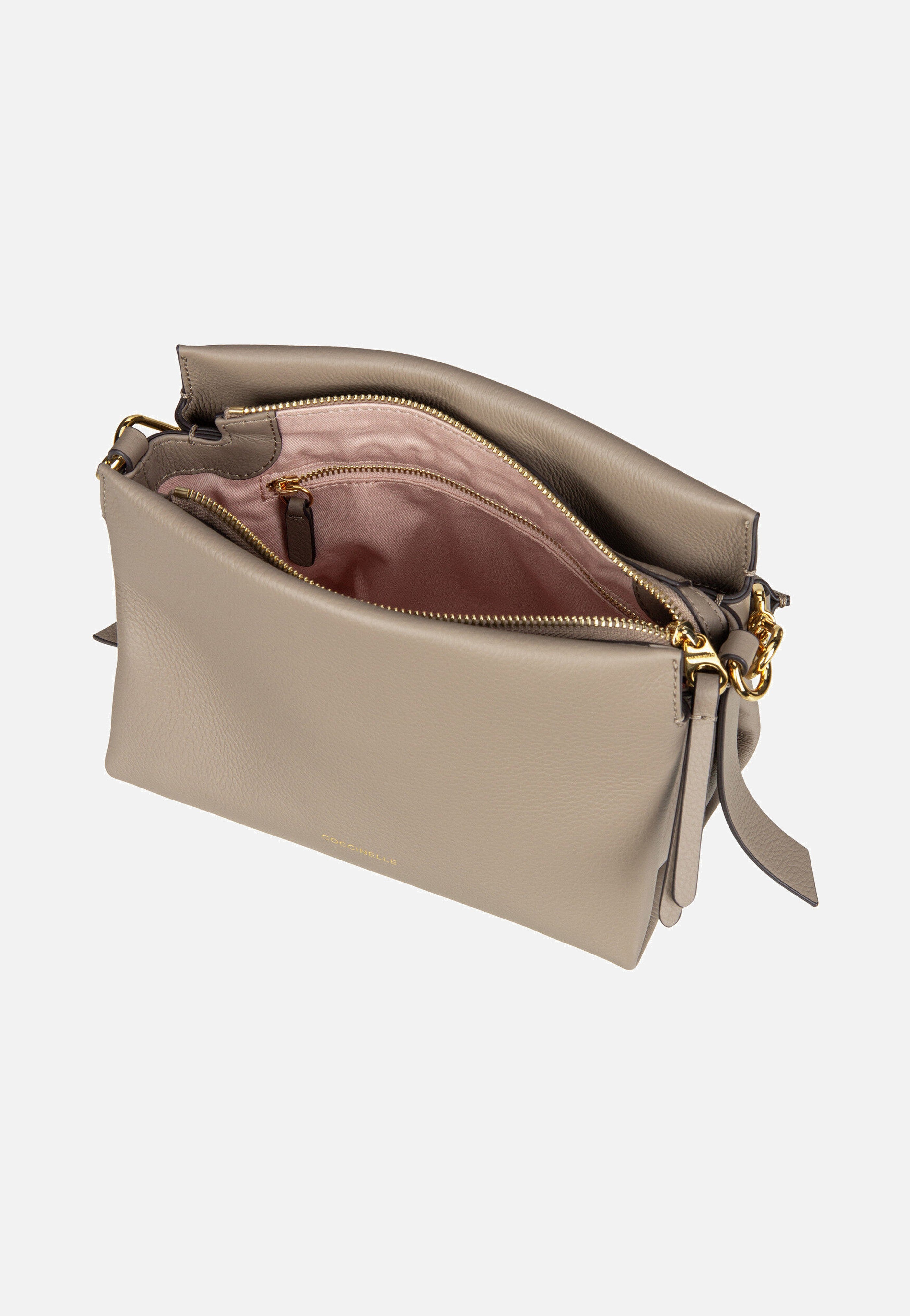 Coccinelle Boheme Grana Double 5801 Warm Taupe/Rosette Handle Bag