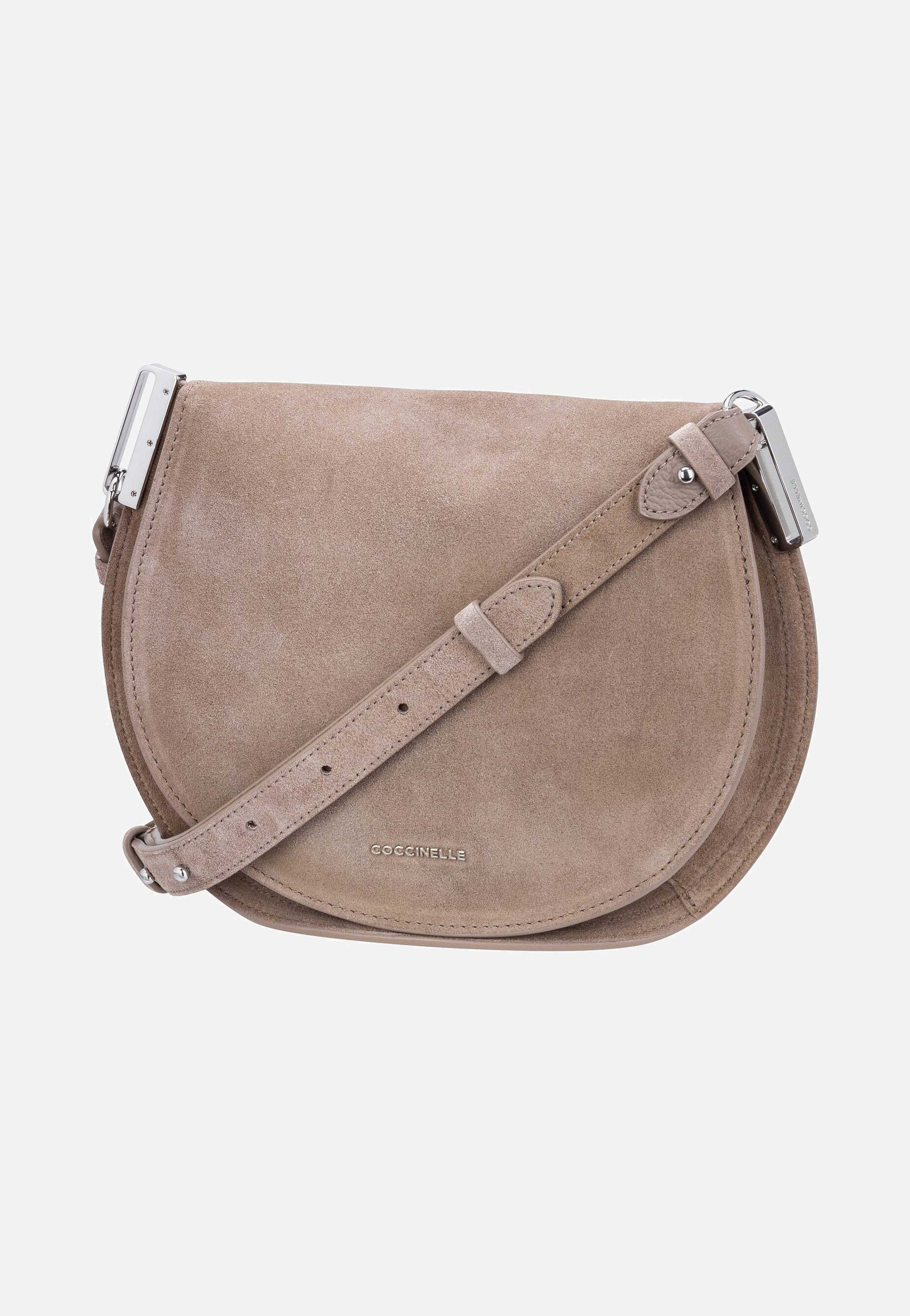 Coccinelle Sunup Suede 1501 Warm Taupe Saddle Bag