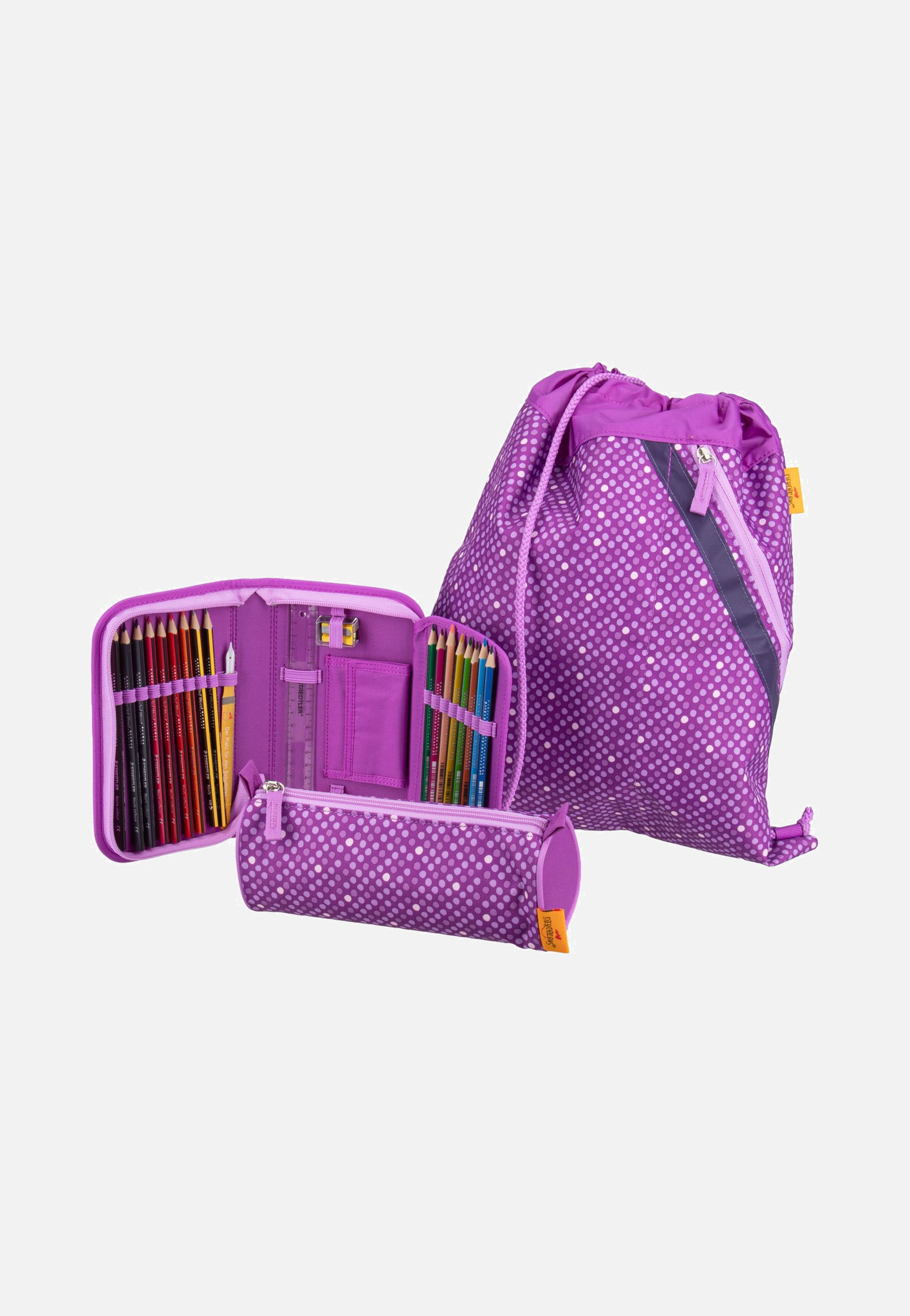 DerDieDas ErgoFlex MAX Set 2 Purple Dots School Rucksack