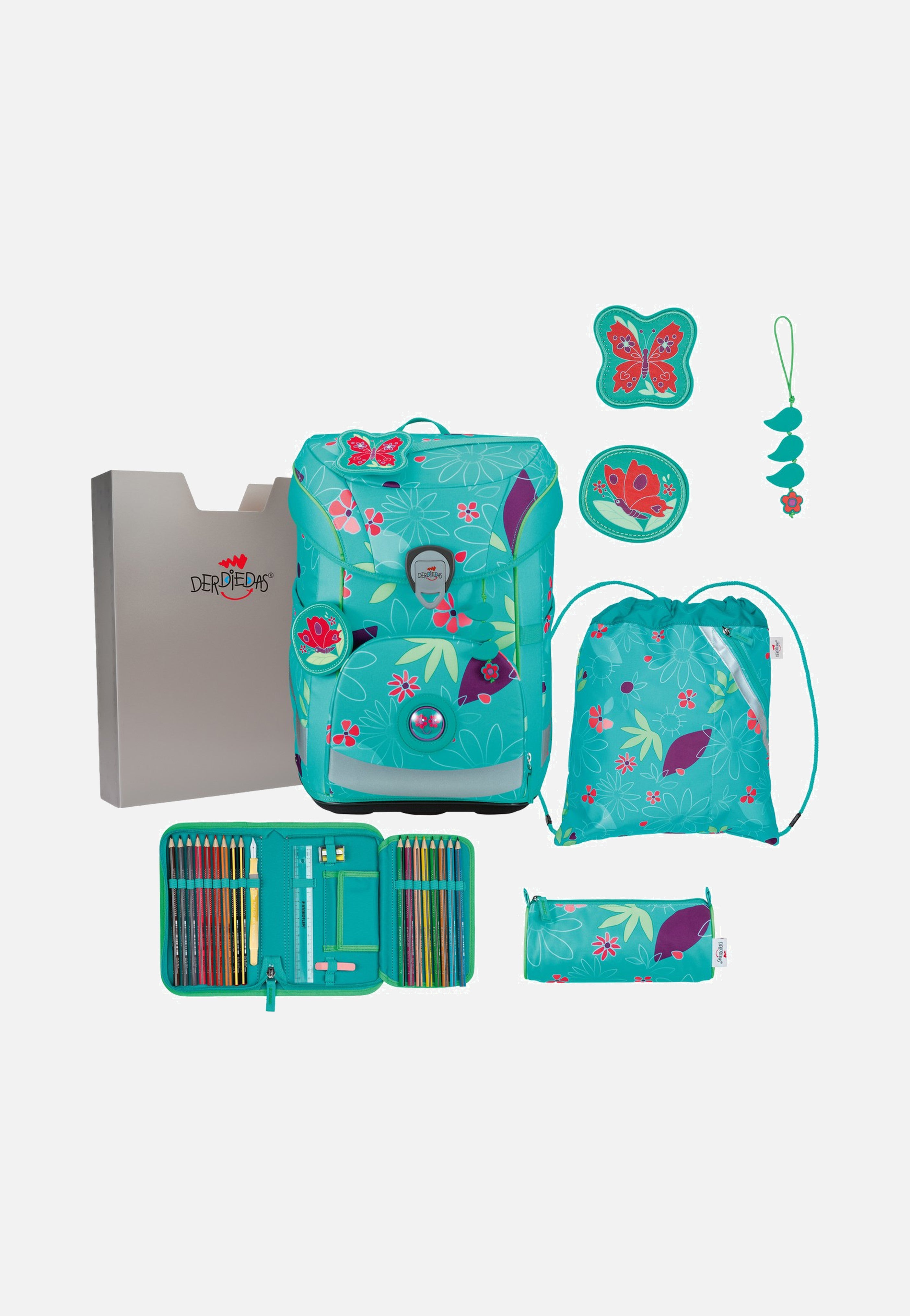 DerDieDas ErgoFlex Easy Set Butterfly Garden School Rucksack