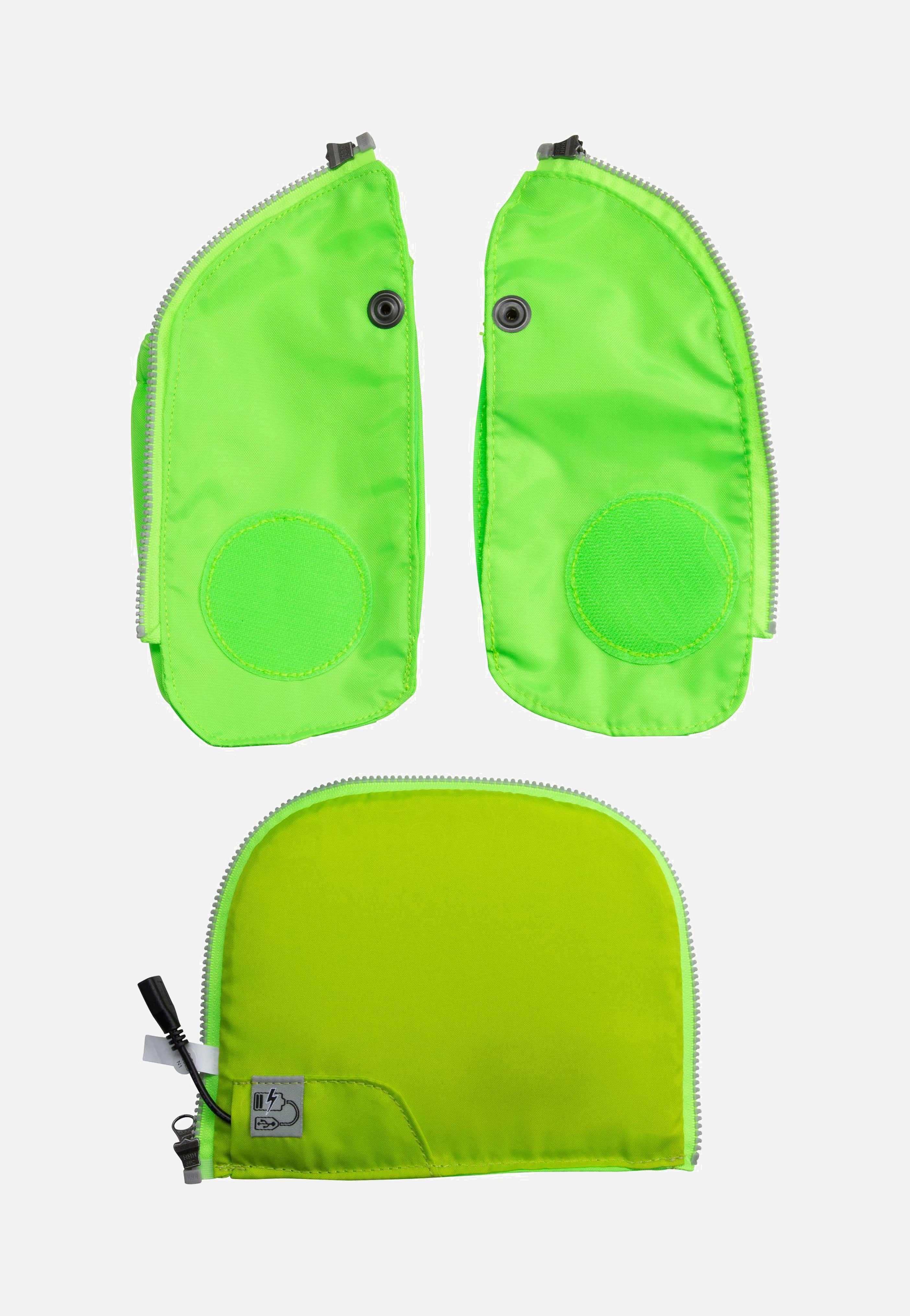 ergobag LED Fluo Seitentaschen Zip-Set Grün School Accessorie