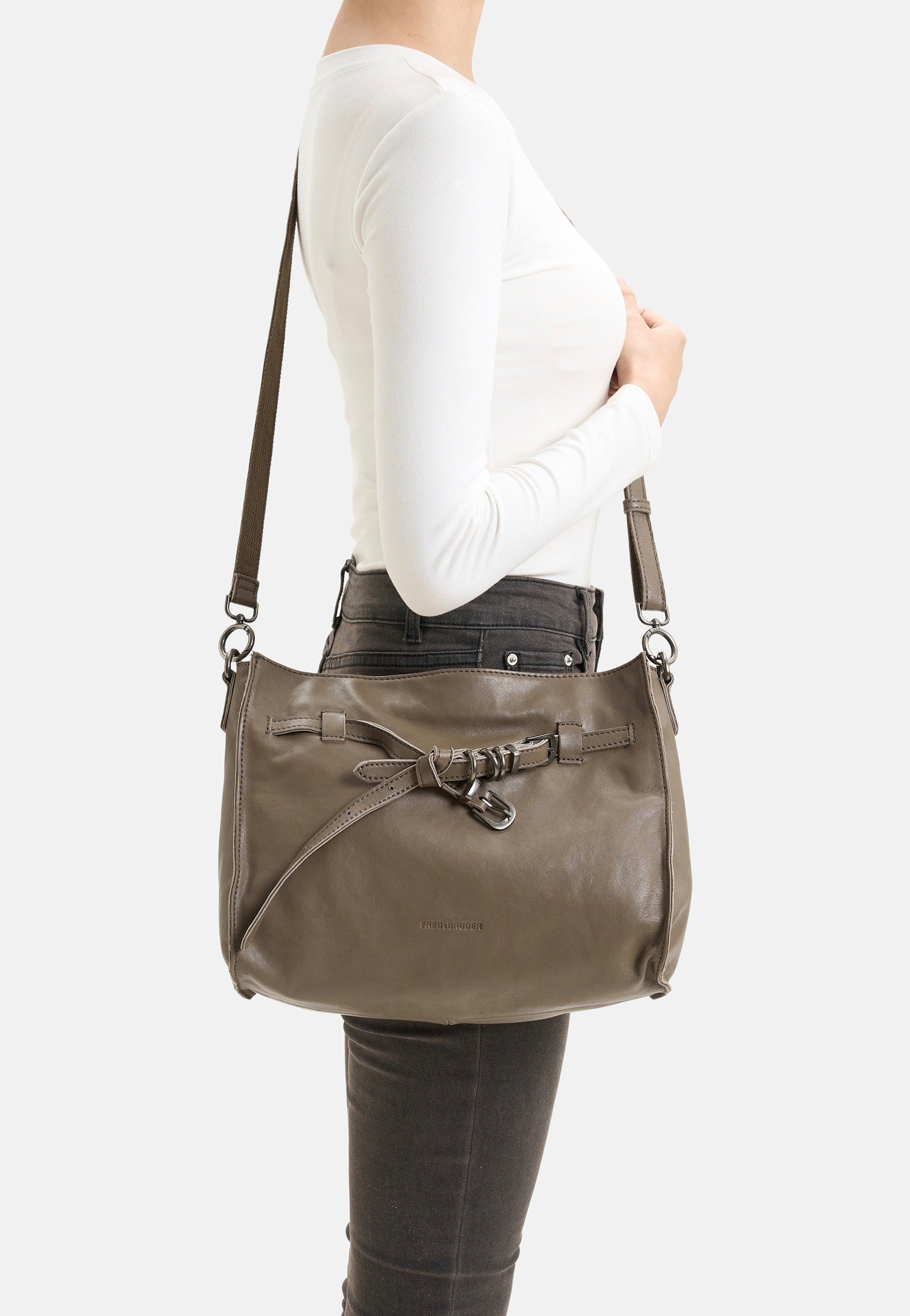 Fredsbruder Belted With Love Shoulderbag Grey Khaki Shoulder Bag