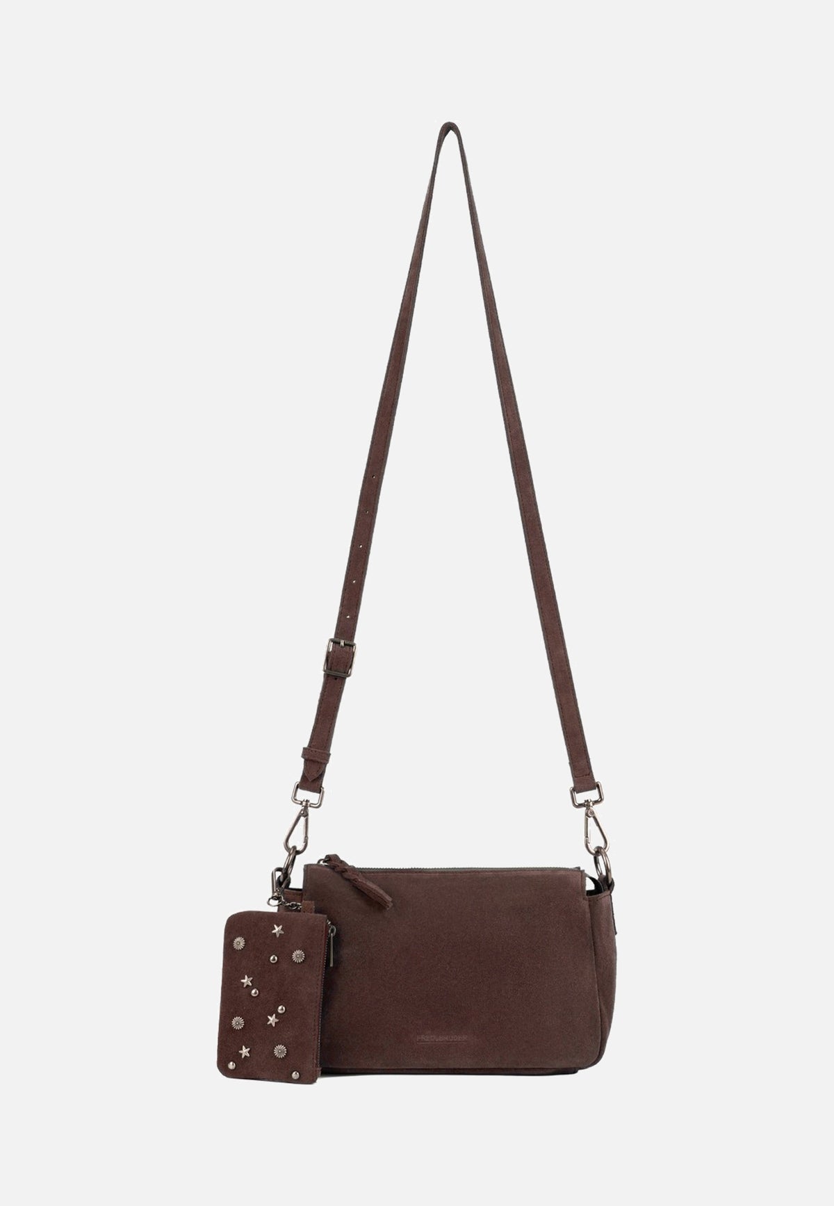 Fredsbruder Studs & Calm Crossbag Dark Choco Brown Crossbody Bag