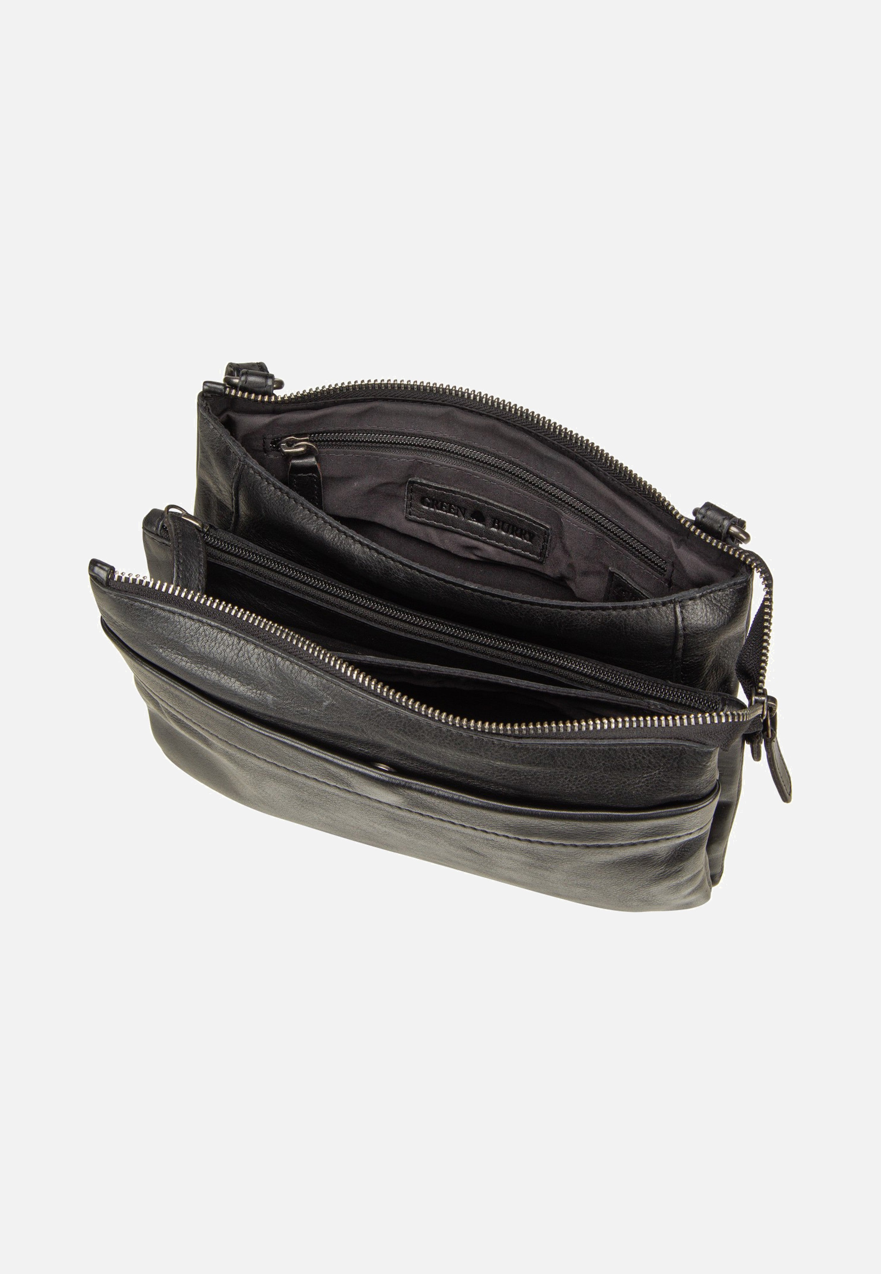 Greenburry Colombiana Rv 3 Zip Medium Black Umhängetasche