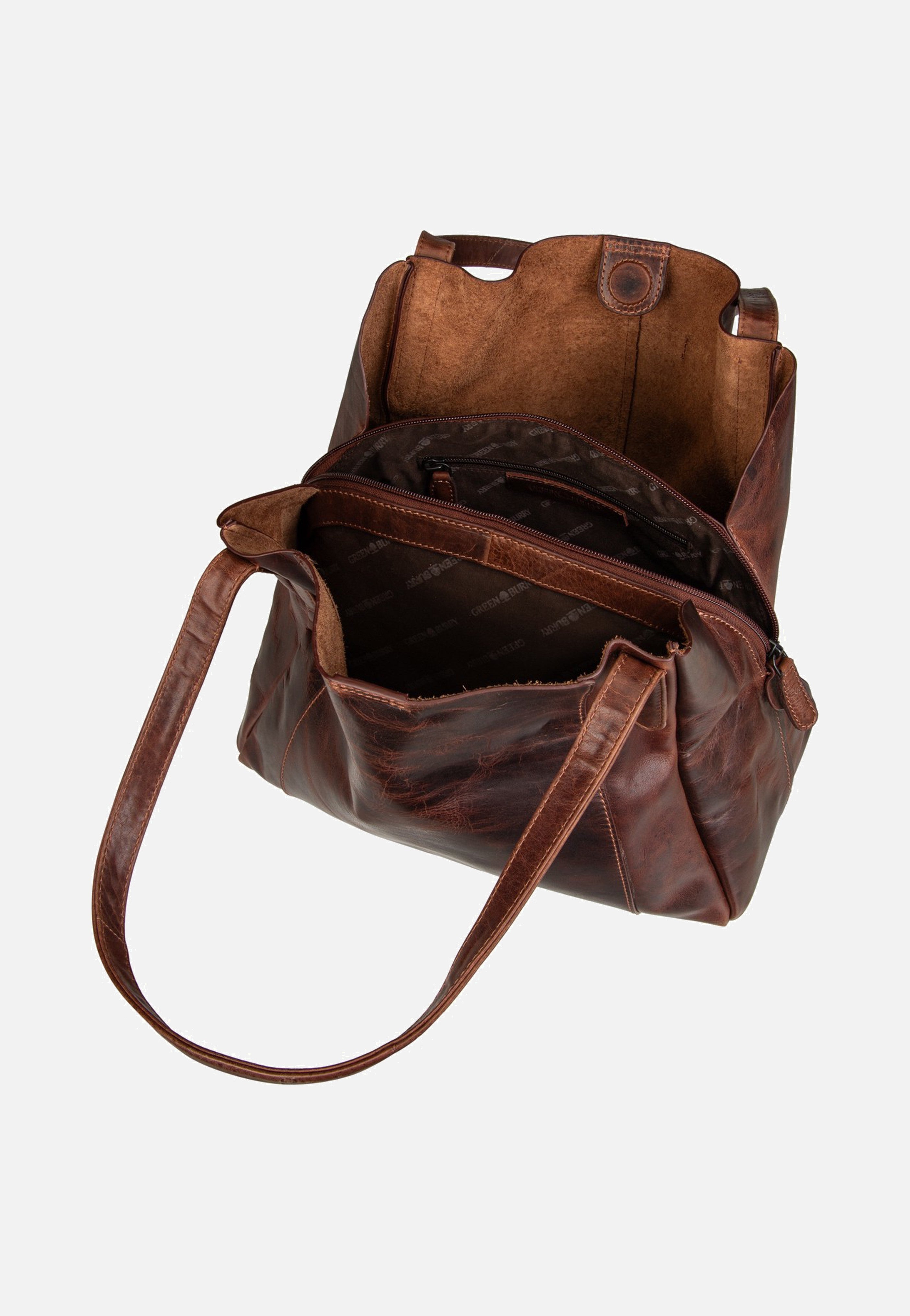 Greenburry Rugged Hobo Shopper Teak Brown Hobo Bag