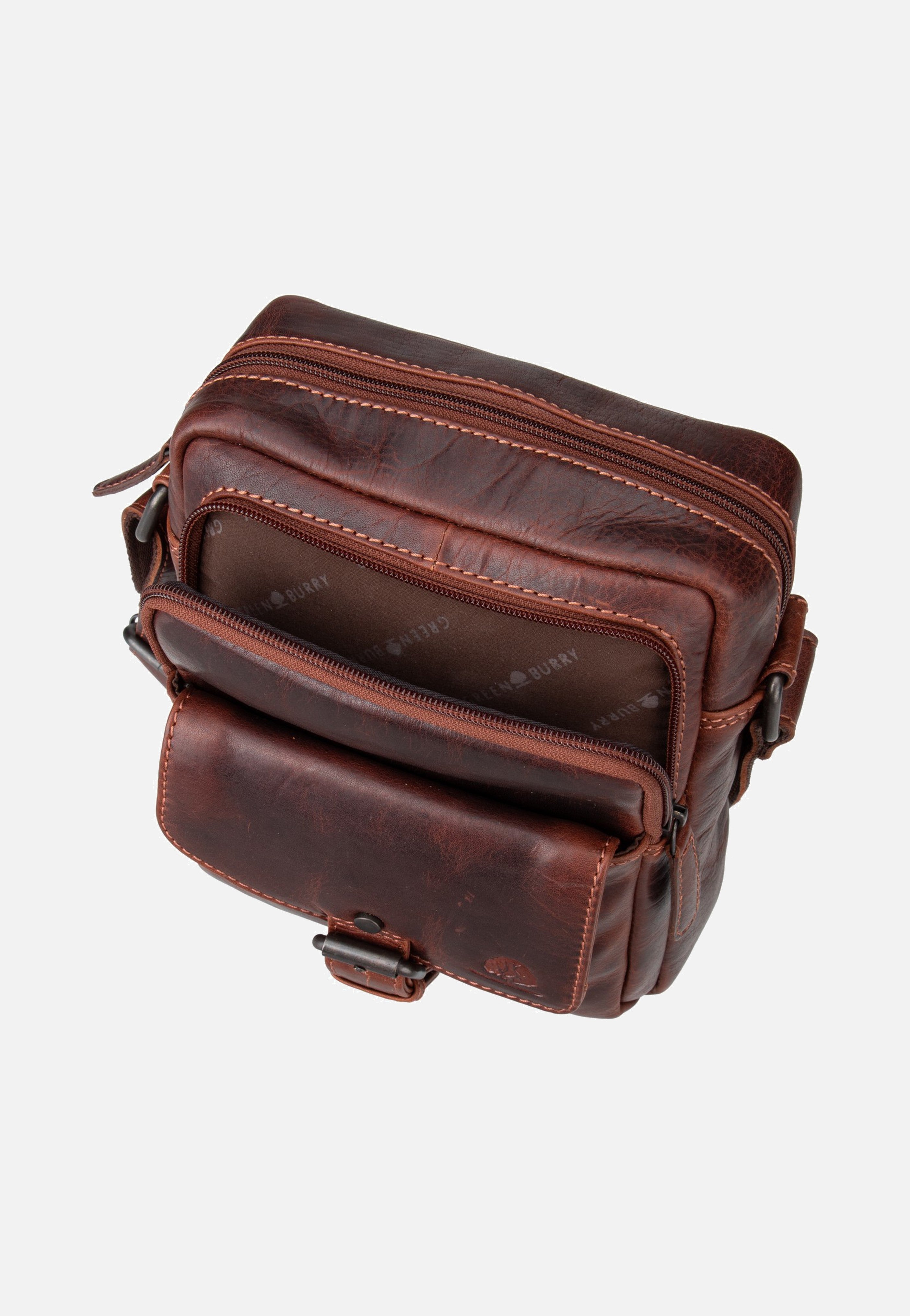 Greenburry Rugged Shoulderbag M Teak Brown Schultertasche