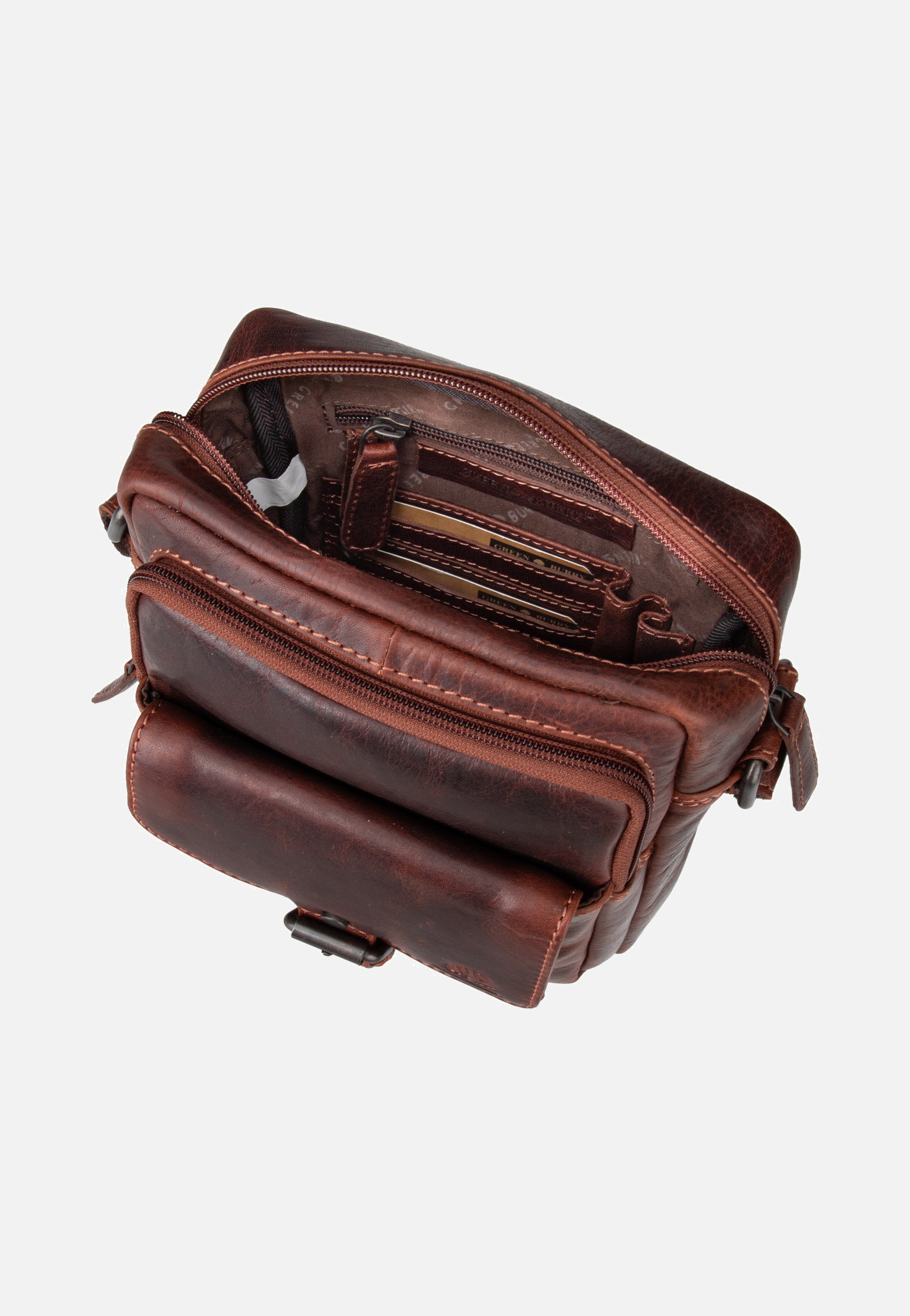 Greenburry Rugged Shoulderbag M Teak Brown Schultertasche