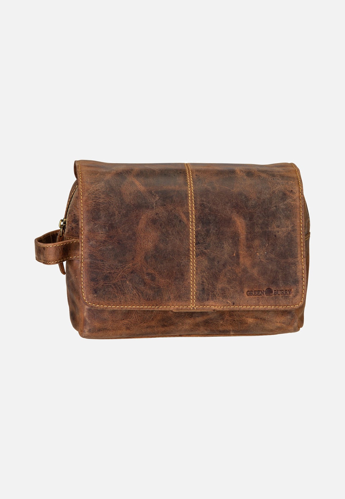 Greenburry Vintage 1737M Leder Sattelbraun Kulturbeutel