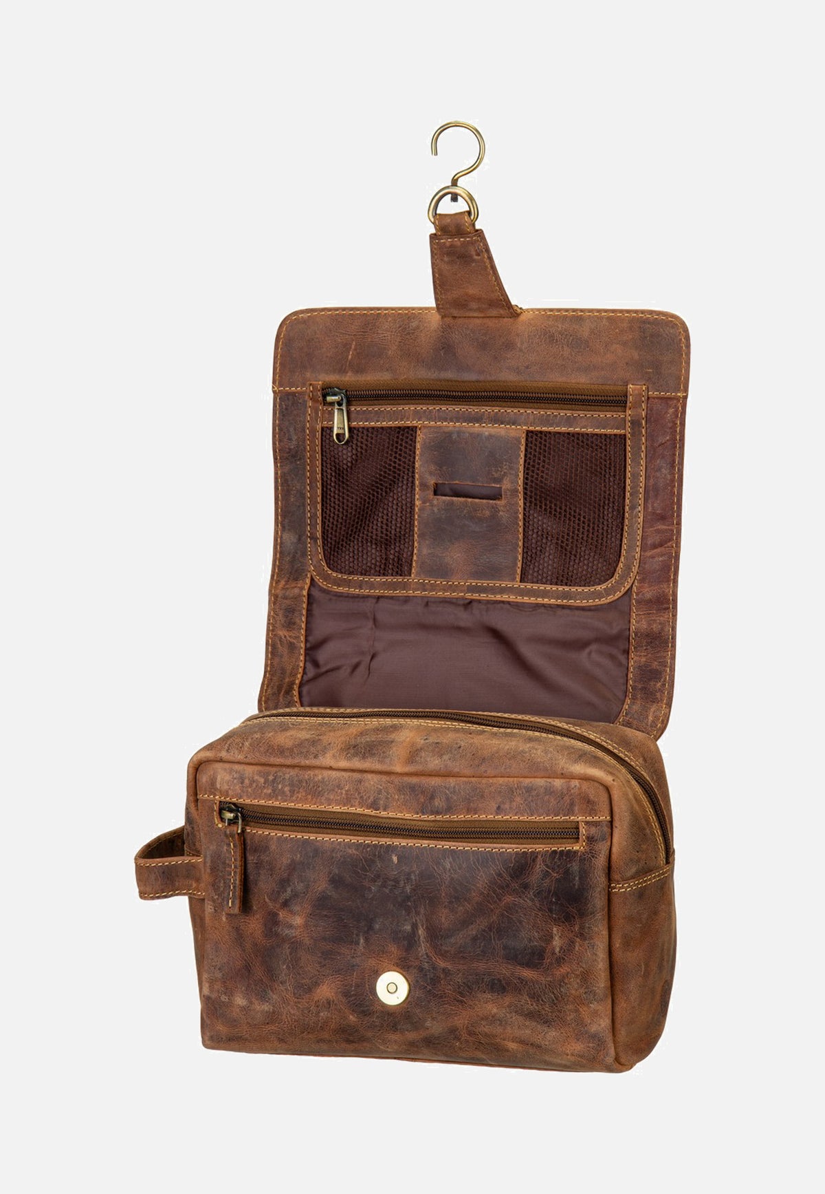 Greenburry Vintage 1737M Leder Sattelbraun Kulturbeutel