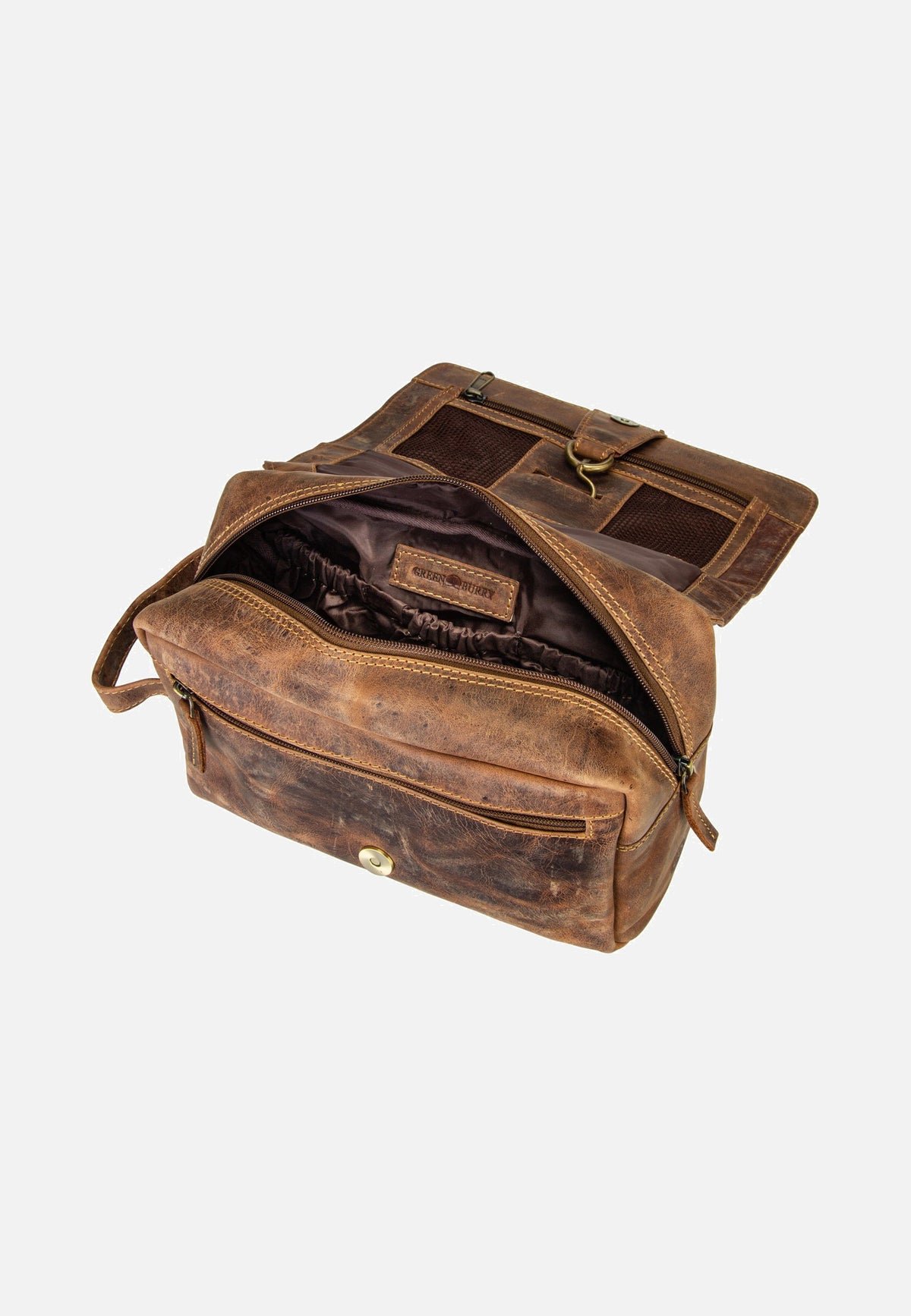 Greenburry Vintage 1737M Leder Sattelbraun Kulturbeutel