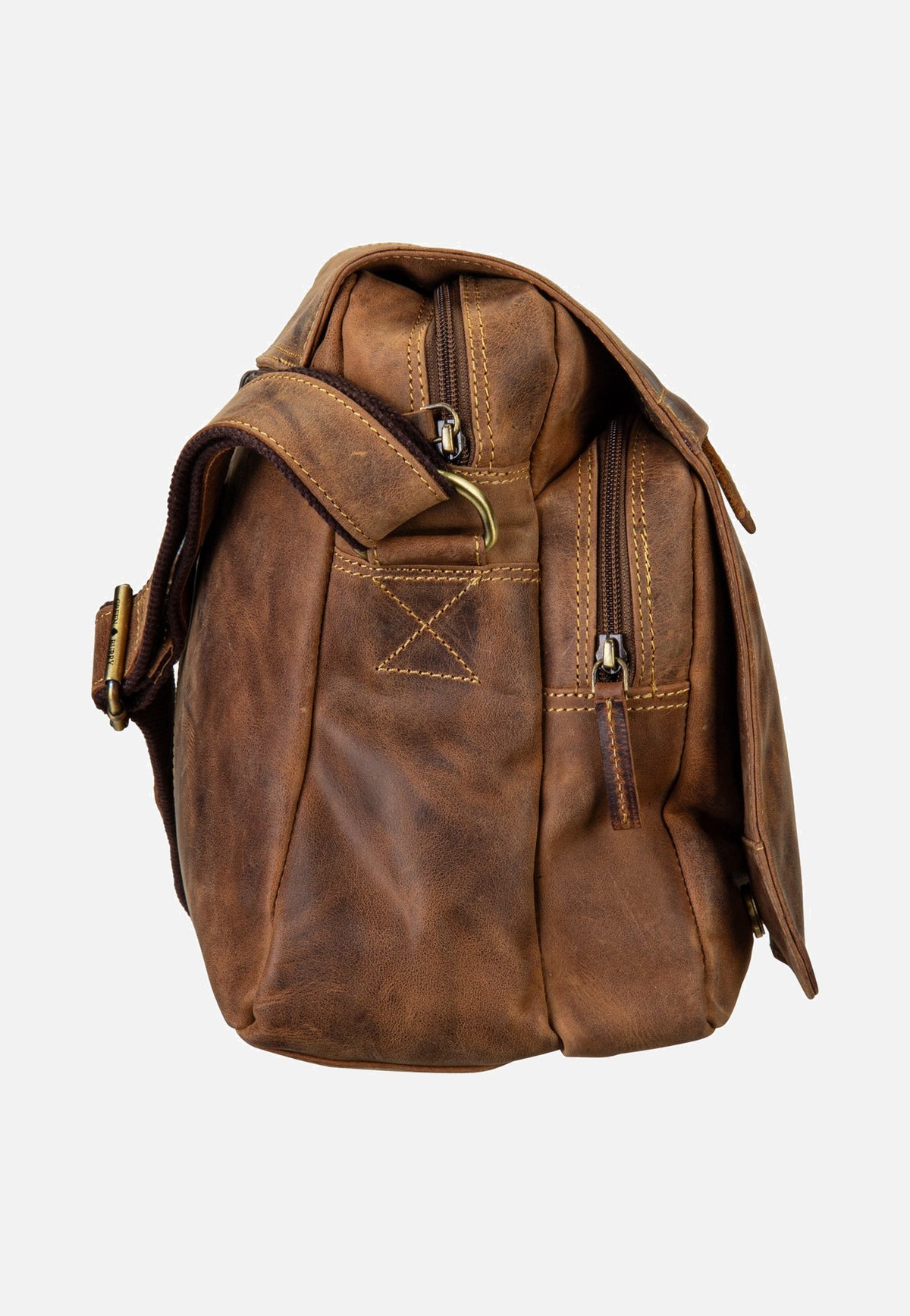 Greenburry Vintage 1766 A4 Leder Sattelbraun Messenger Bag