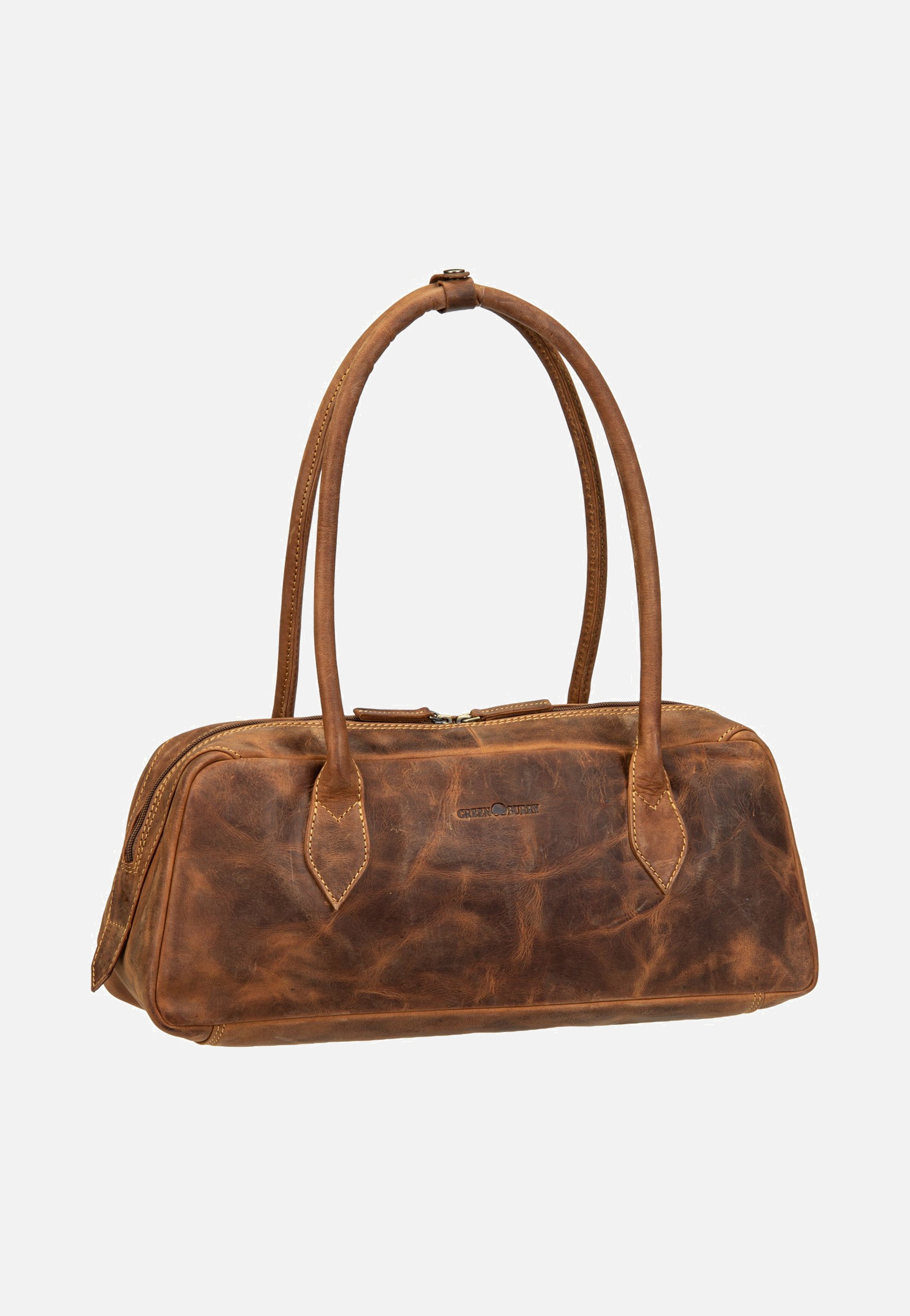 Greenburry Vintage East/West Umhängetasche Sattelbraun Schultertasche