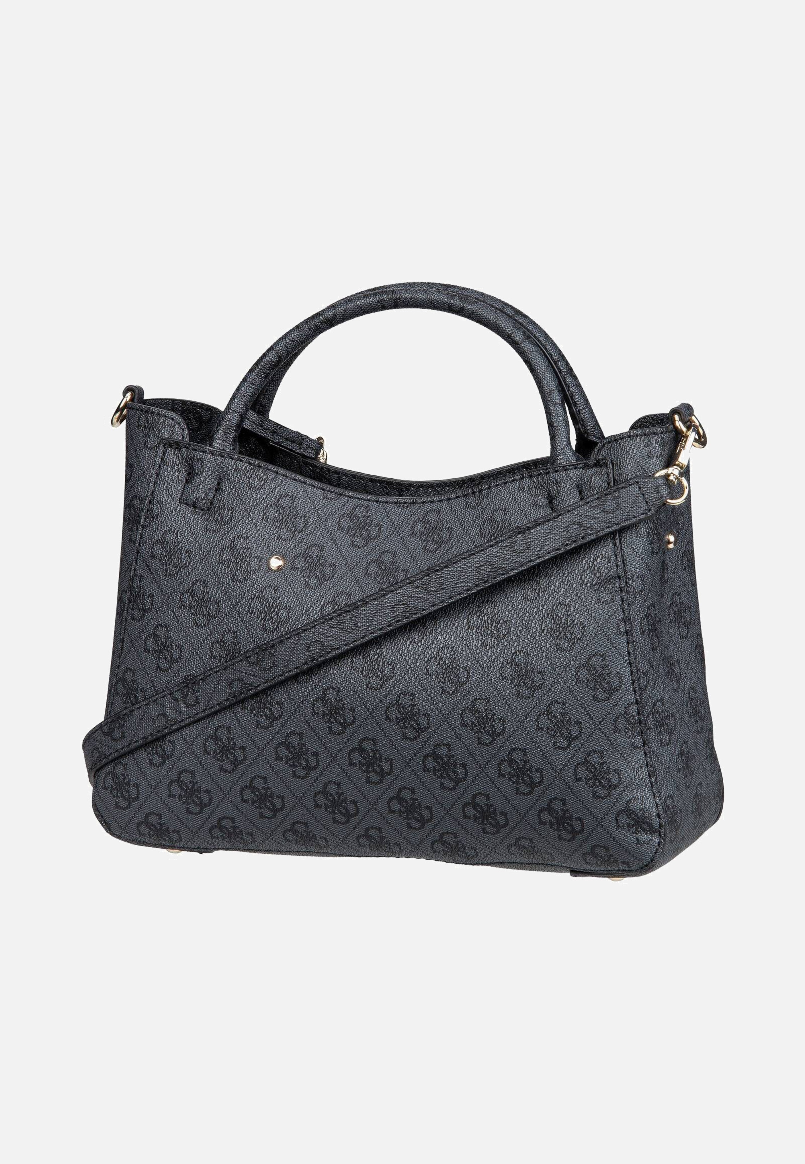 Guess - Brenton Small Girlfriend SAT 48050 Logo Coal - Handle Bag | Women-Image
