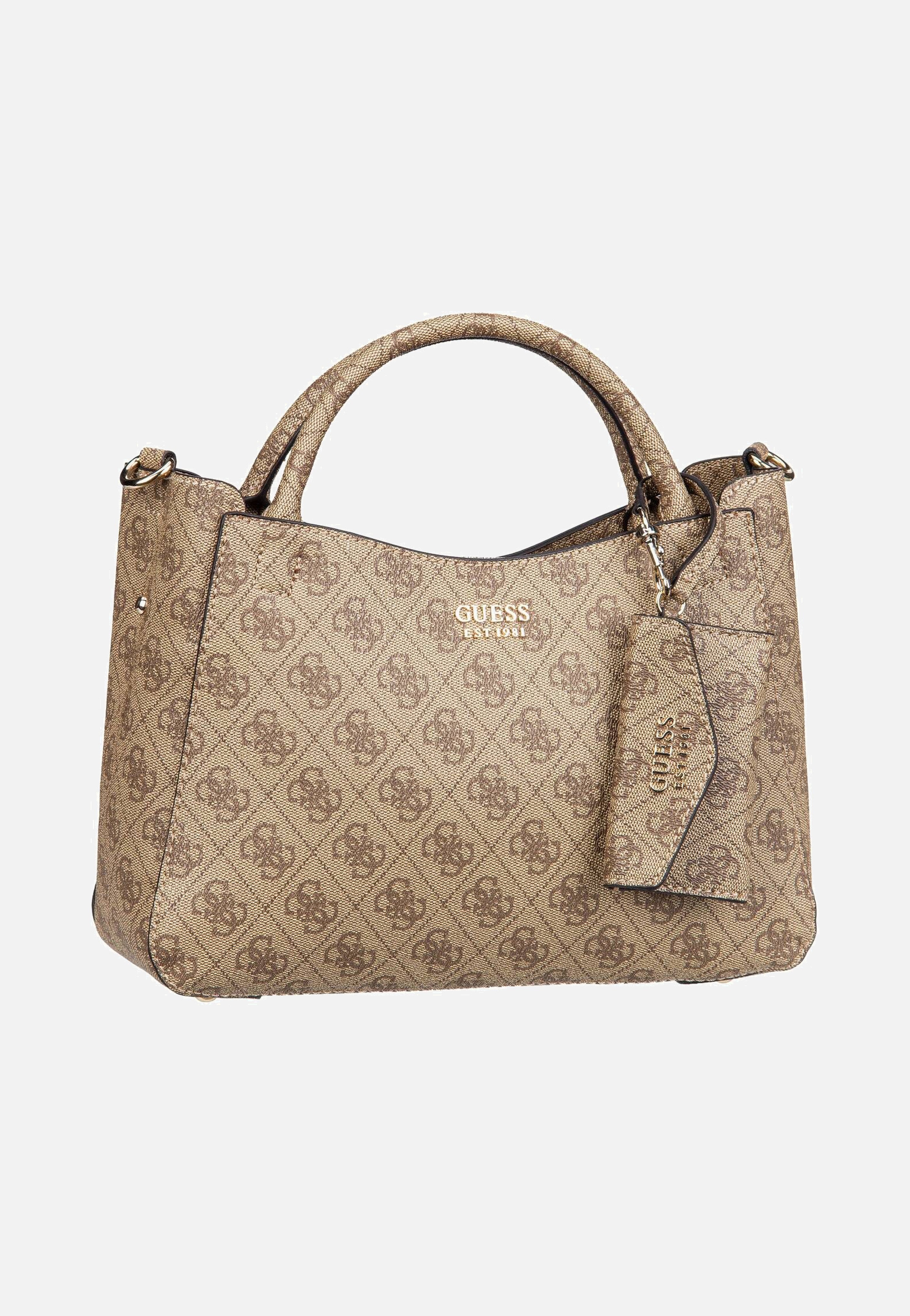 Guess - Brenton Small Girlfriend SAT 48050 Logo Latte - Handle Bag | Women-Image