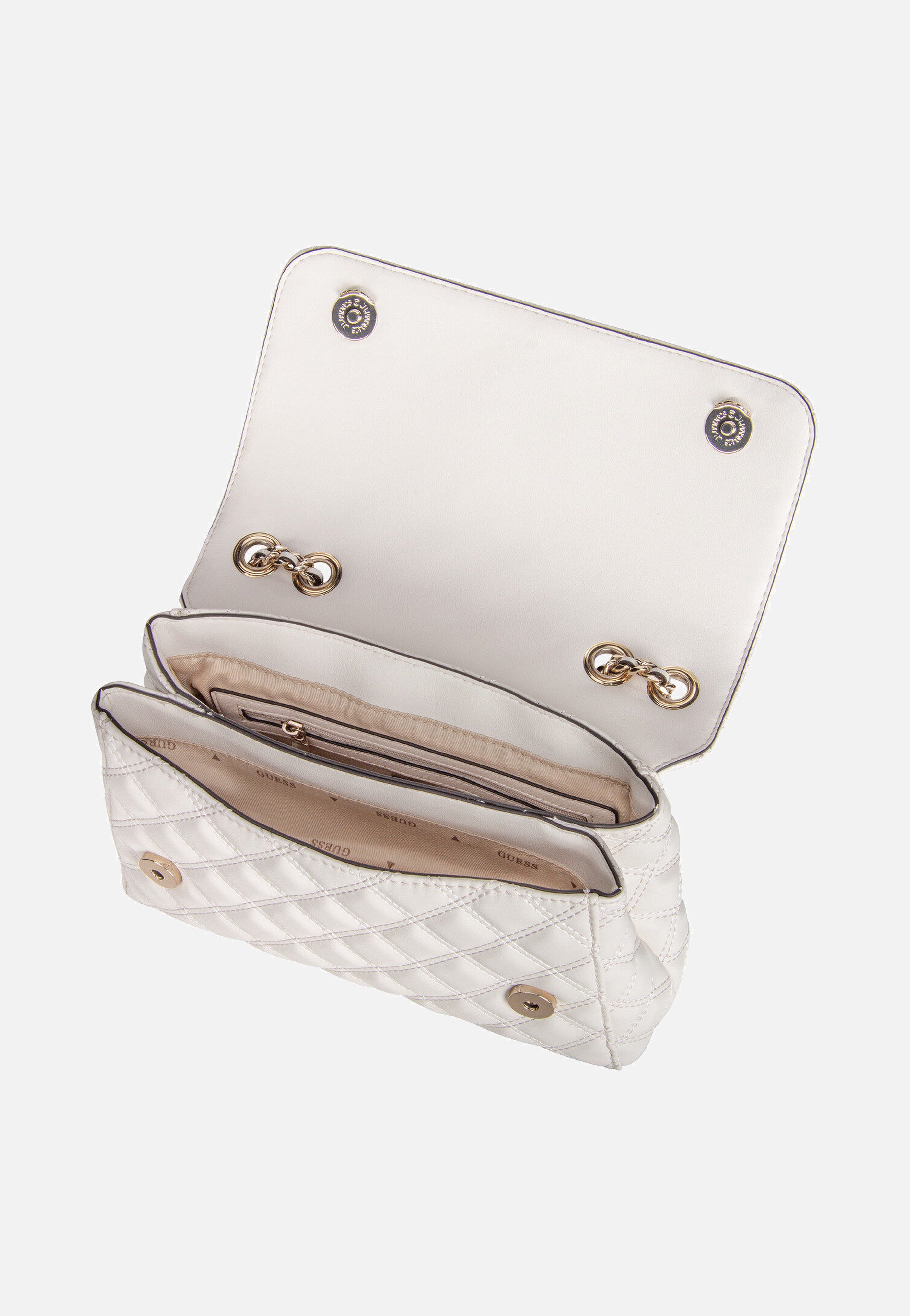 Guess Giully II 2 Comp Conv Flap 73200 Off White Evening Bag