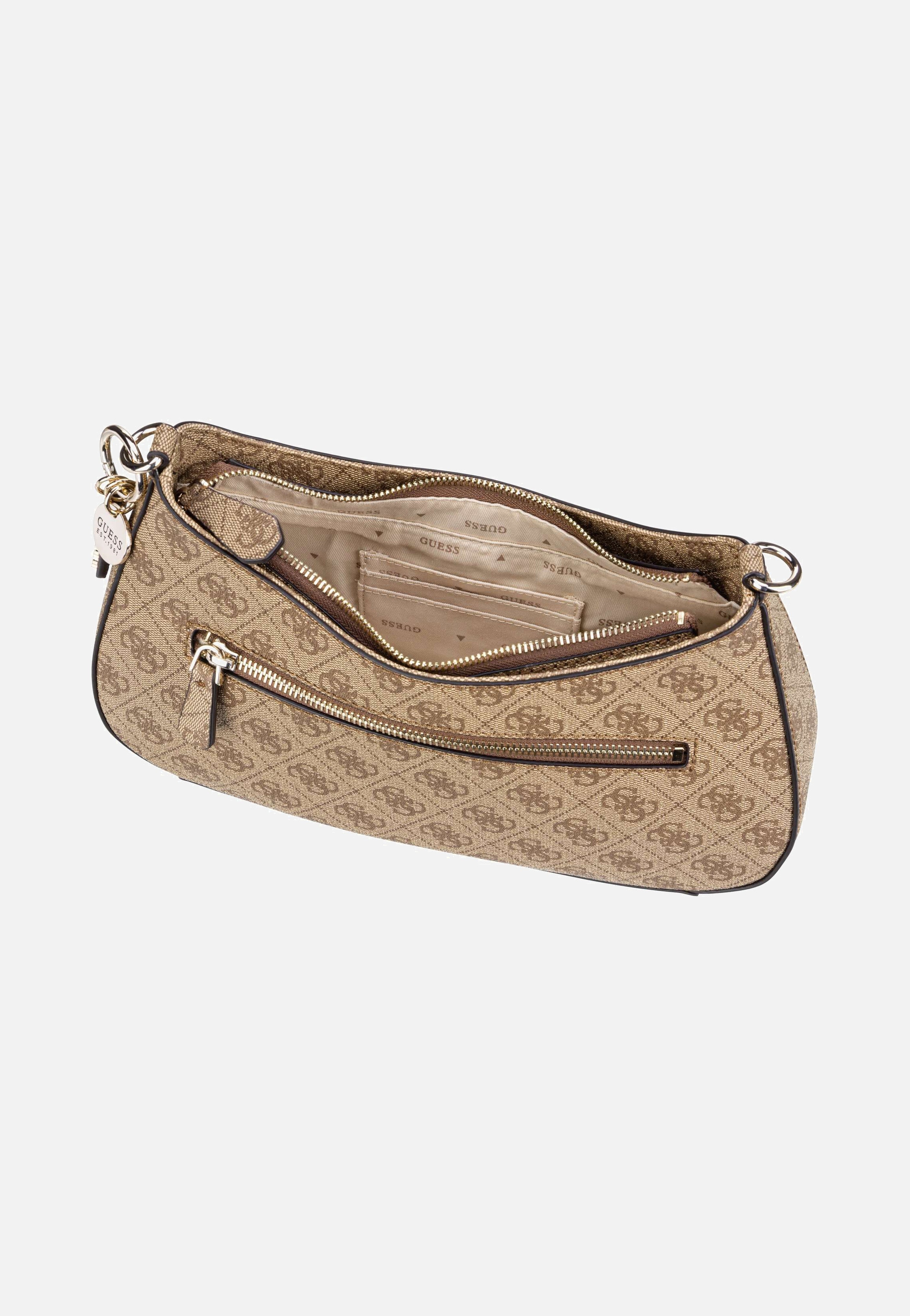 Guess - Noelle II Top Zip SHB 72180 Logo Latte/Brown - Evening Bag | Women-Image