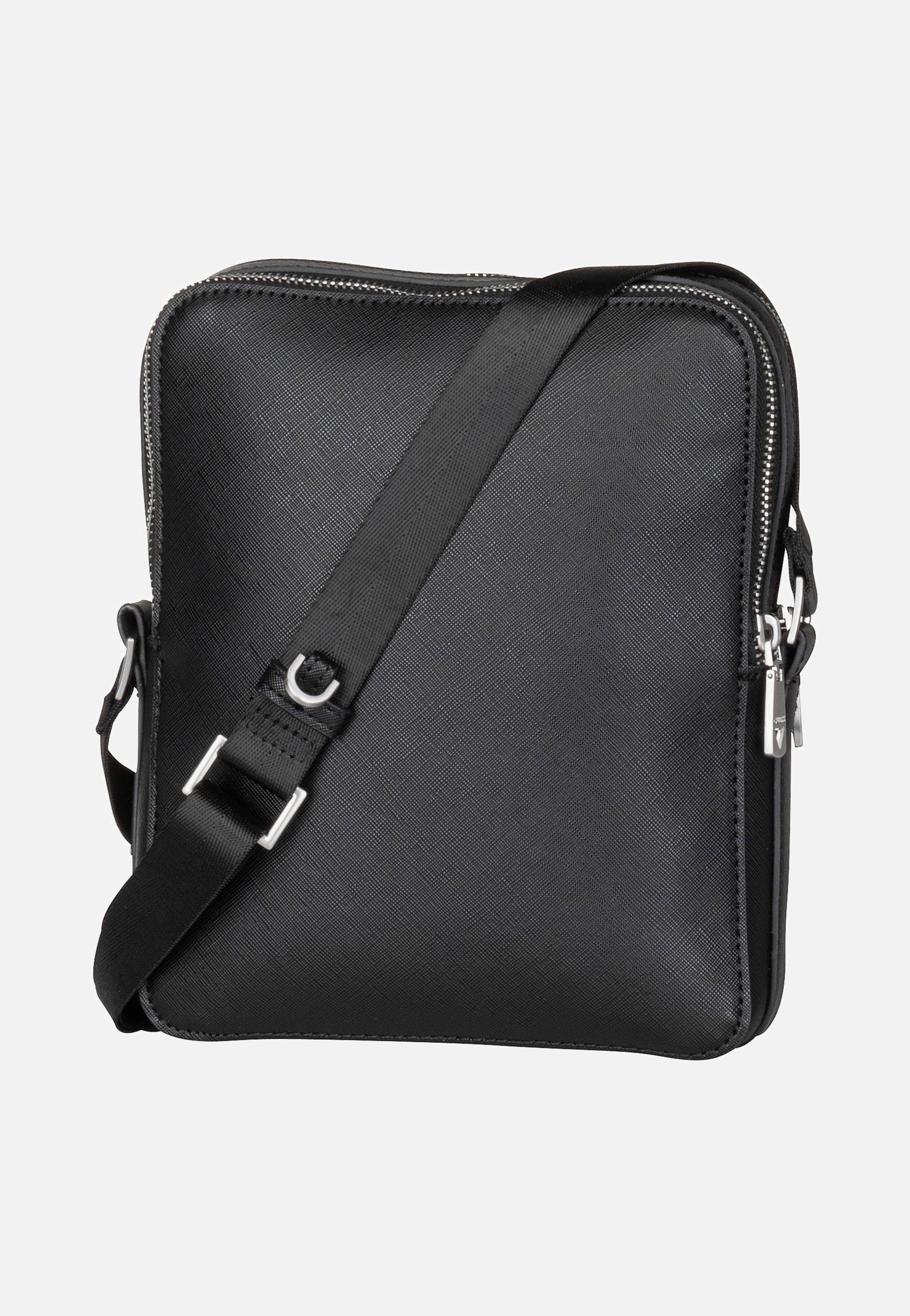 Guess - Torino Saffiano Eco Double Zip Black - Crossbody Bag | Men-Image