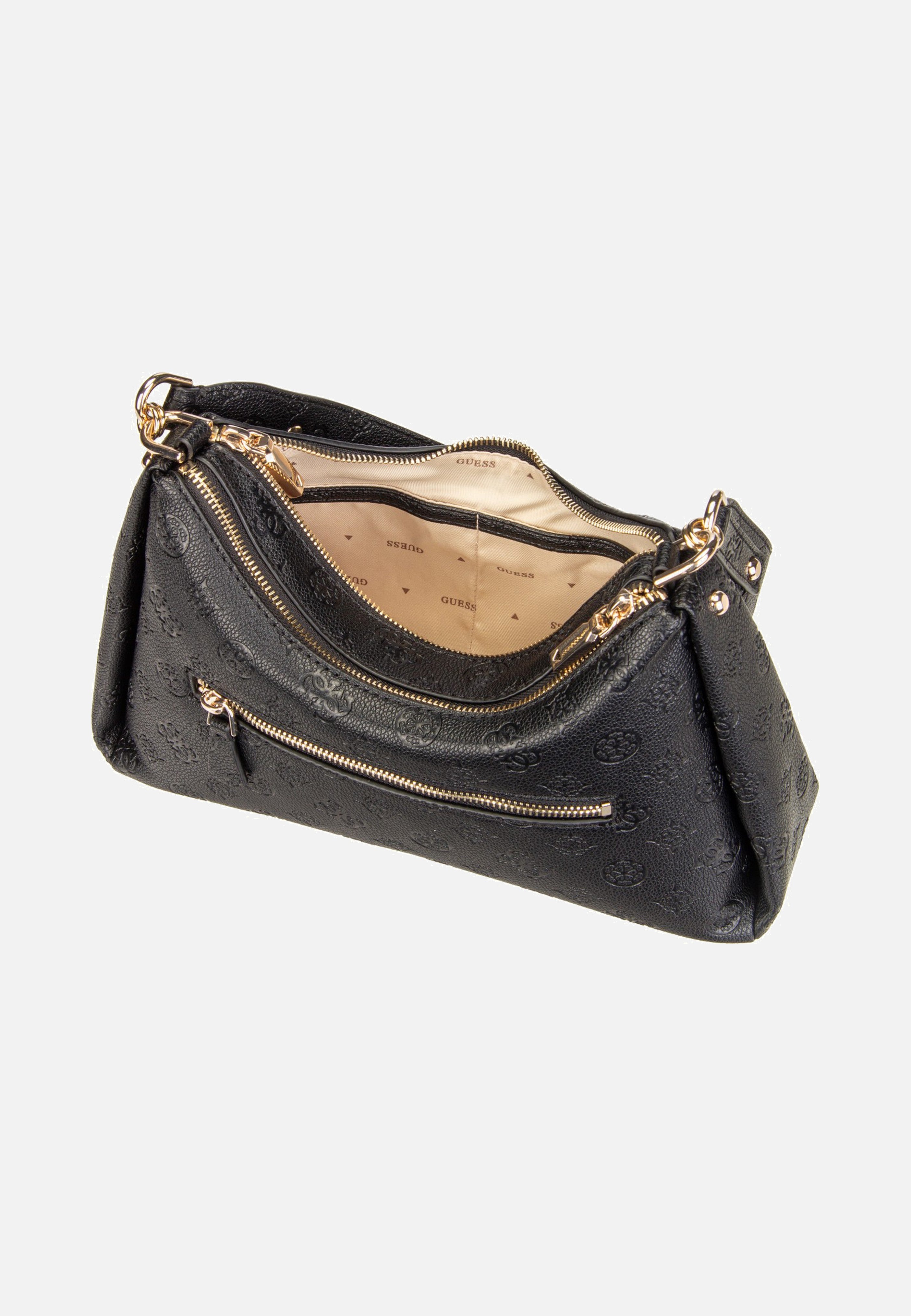 Guess Anise Double Zip 16180 Black Logo Schultertasche