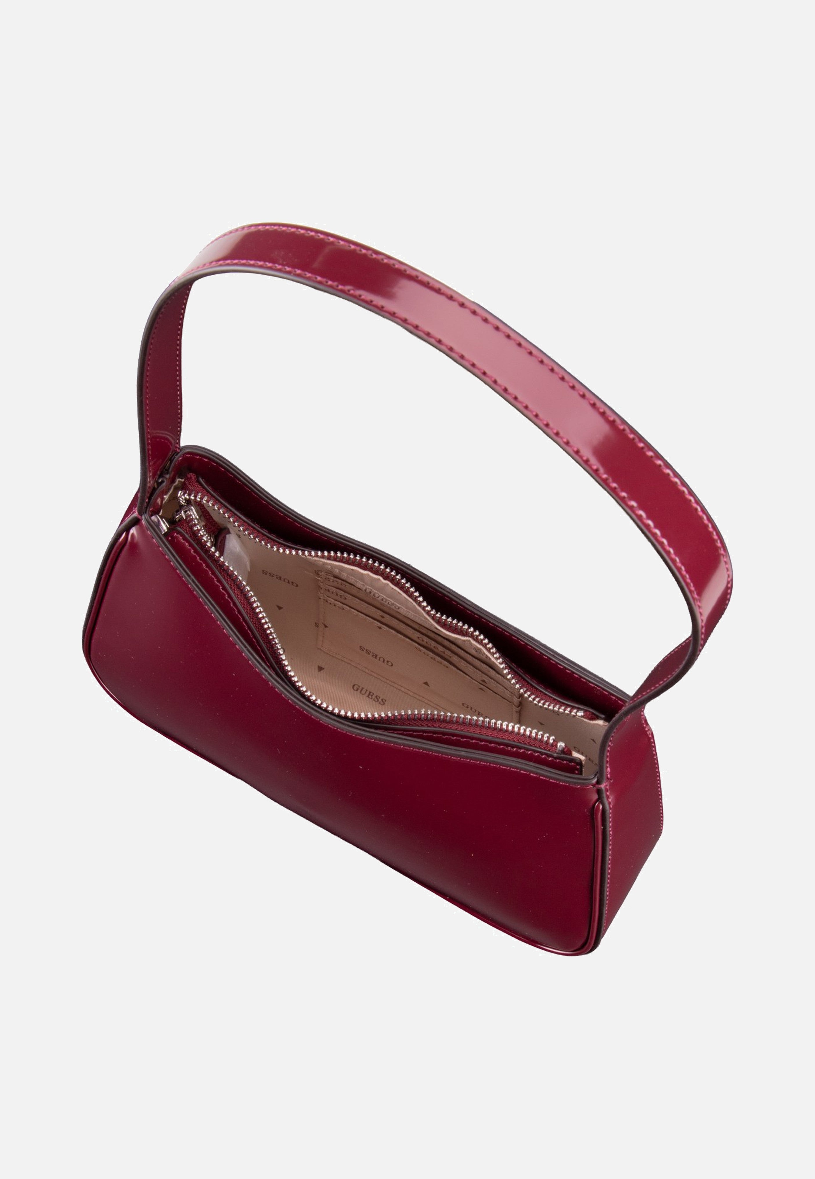 Guess - Arnela Top Zip SHB Burgundy - Evening Bag | Women-Image