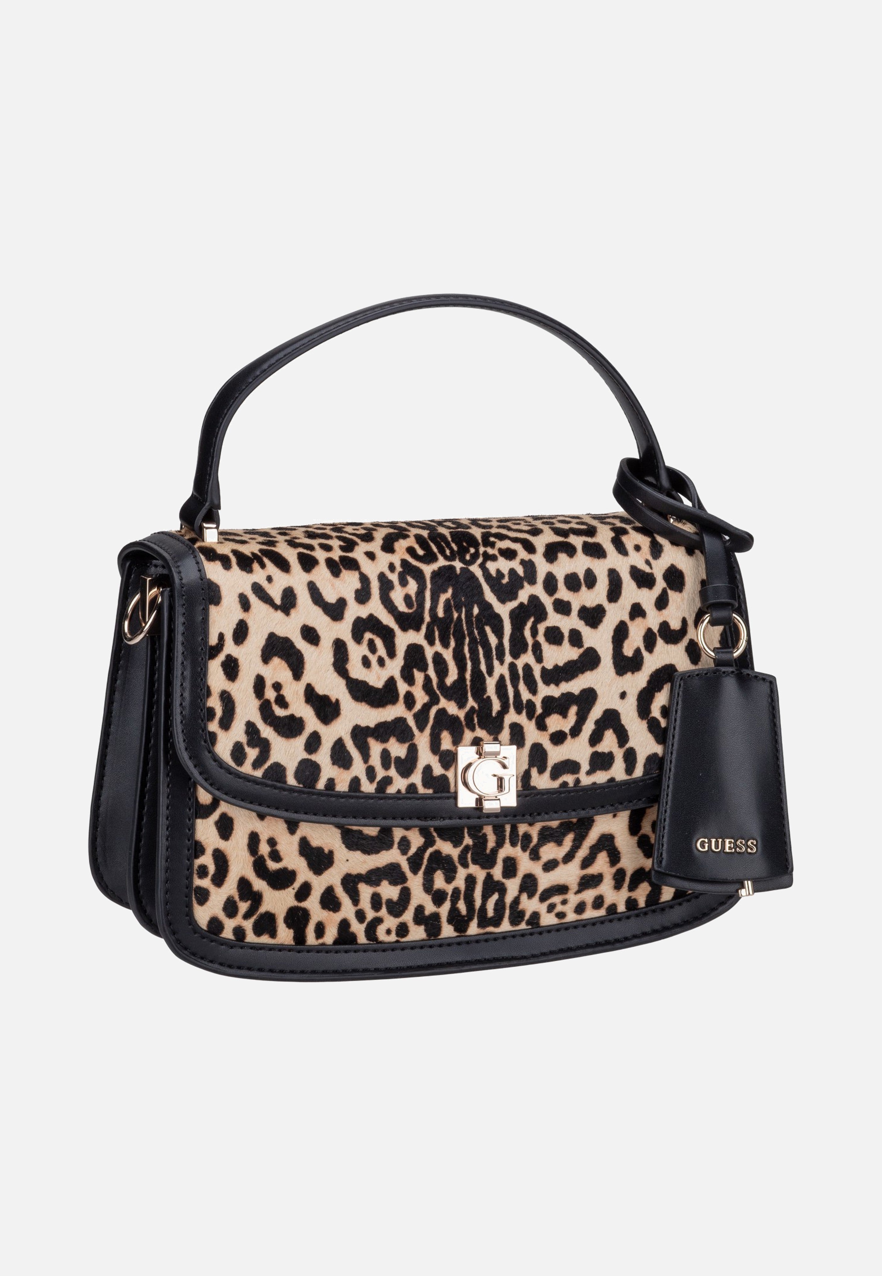 Guess Audrey Convertible Flap 34210 Leopard Handle Bag
